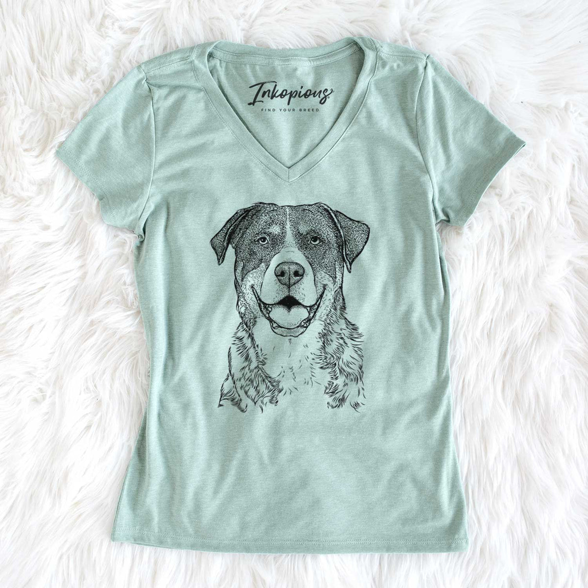 Bare Leon the Greater Swiss Mountain Dog - Women's V-neck Shirt