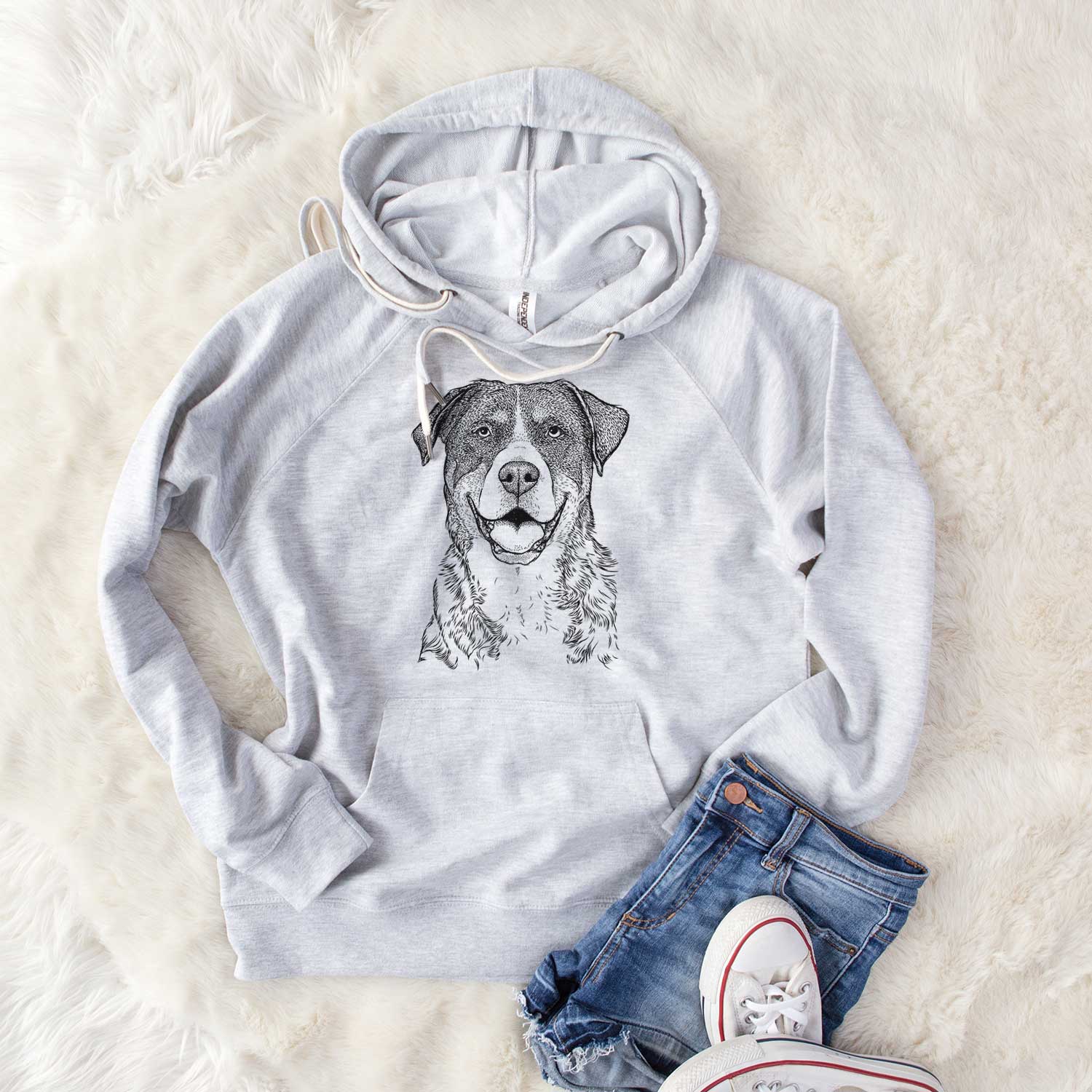 Leon the Greater Swiss Mountain Dog - Unisex Loopback Terry Hoodie