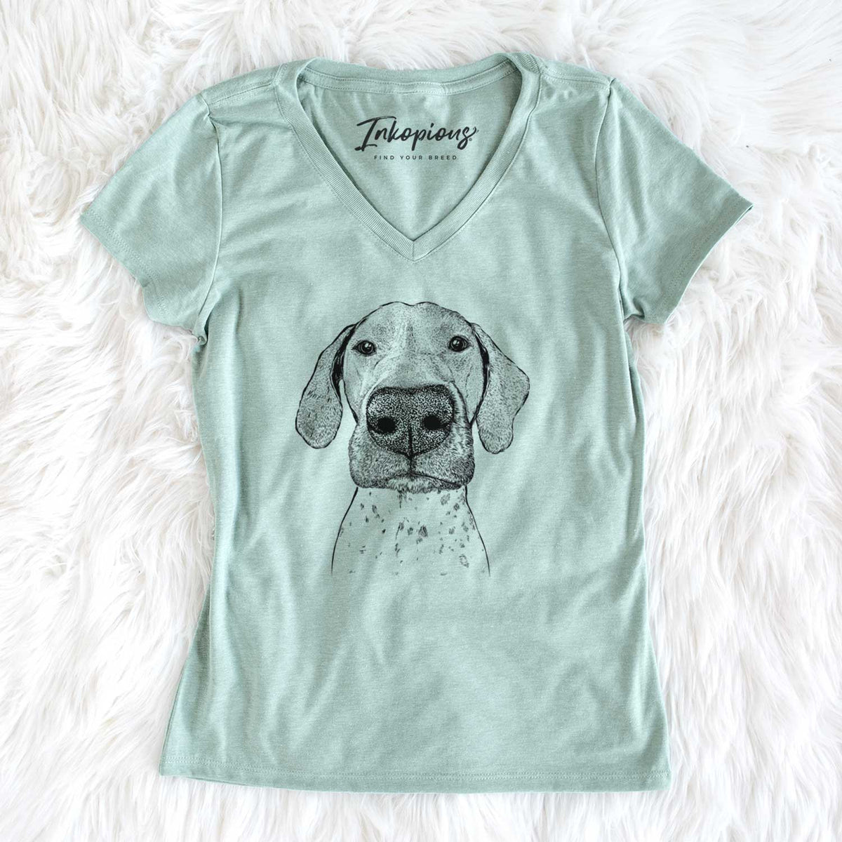 Bare Leroy the German Shorthaired Pointer - Women&#39;s V-neck Shirt