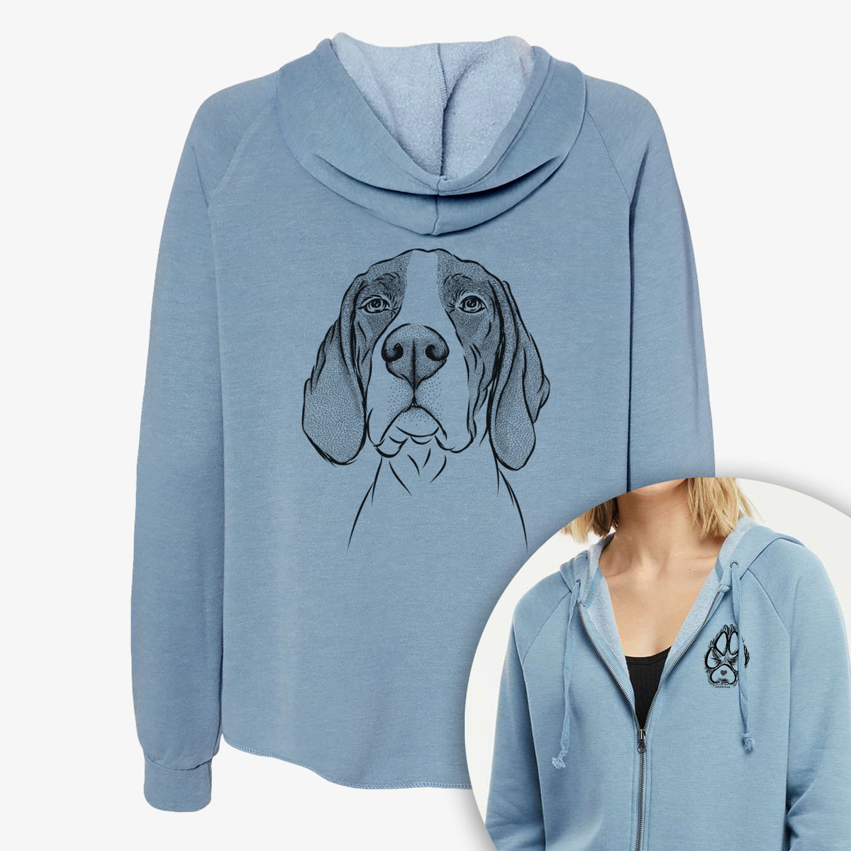 Liam the English Pointer - Women&#39;s Cali Wave Zip-Up Sweatshirt