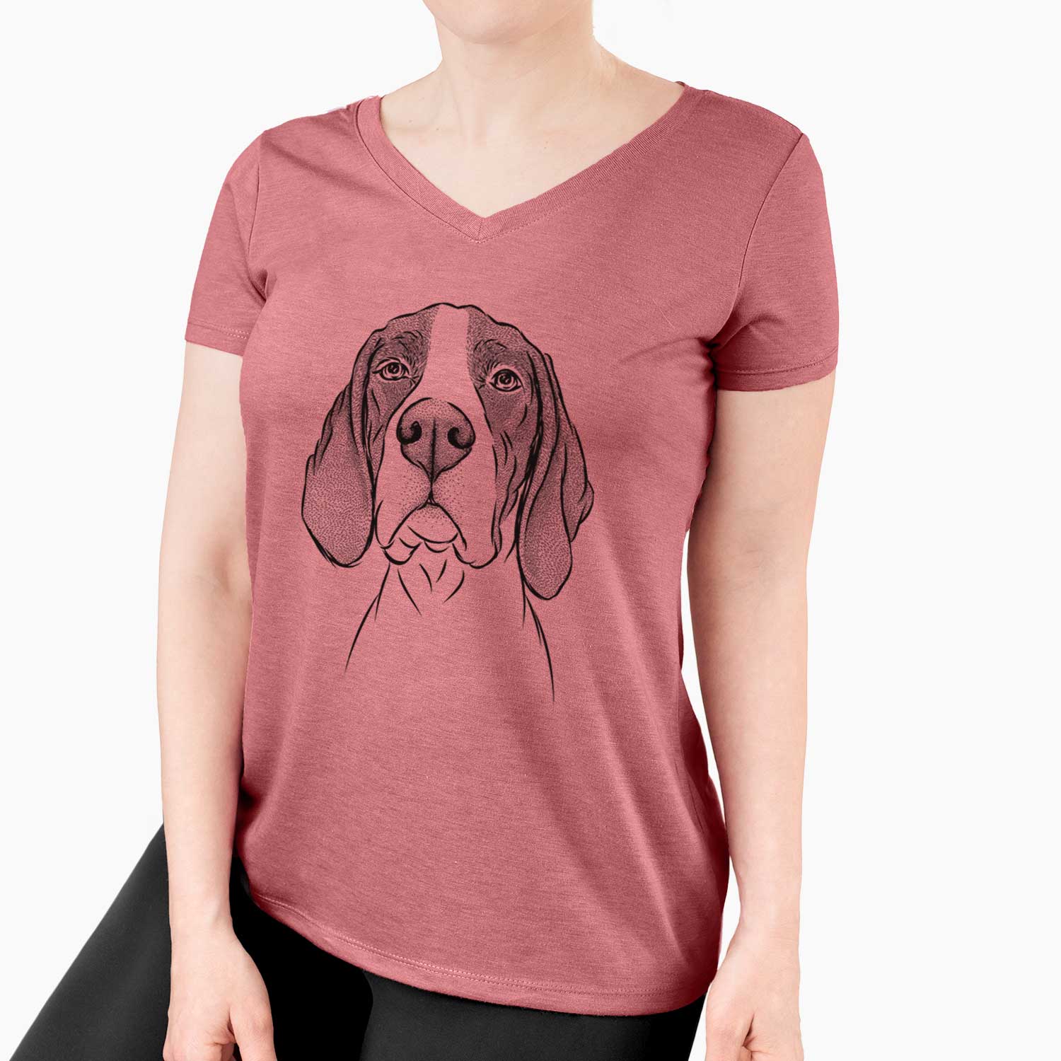 Bare Liam the English Pointer - Women's V-neck Shirt