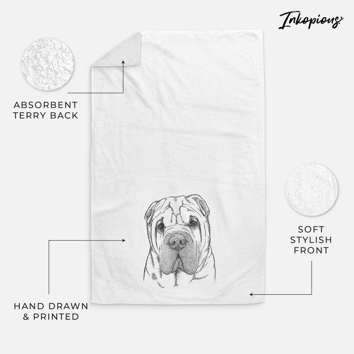 Lilly the Shar Pei Decorative Hand Towel