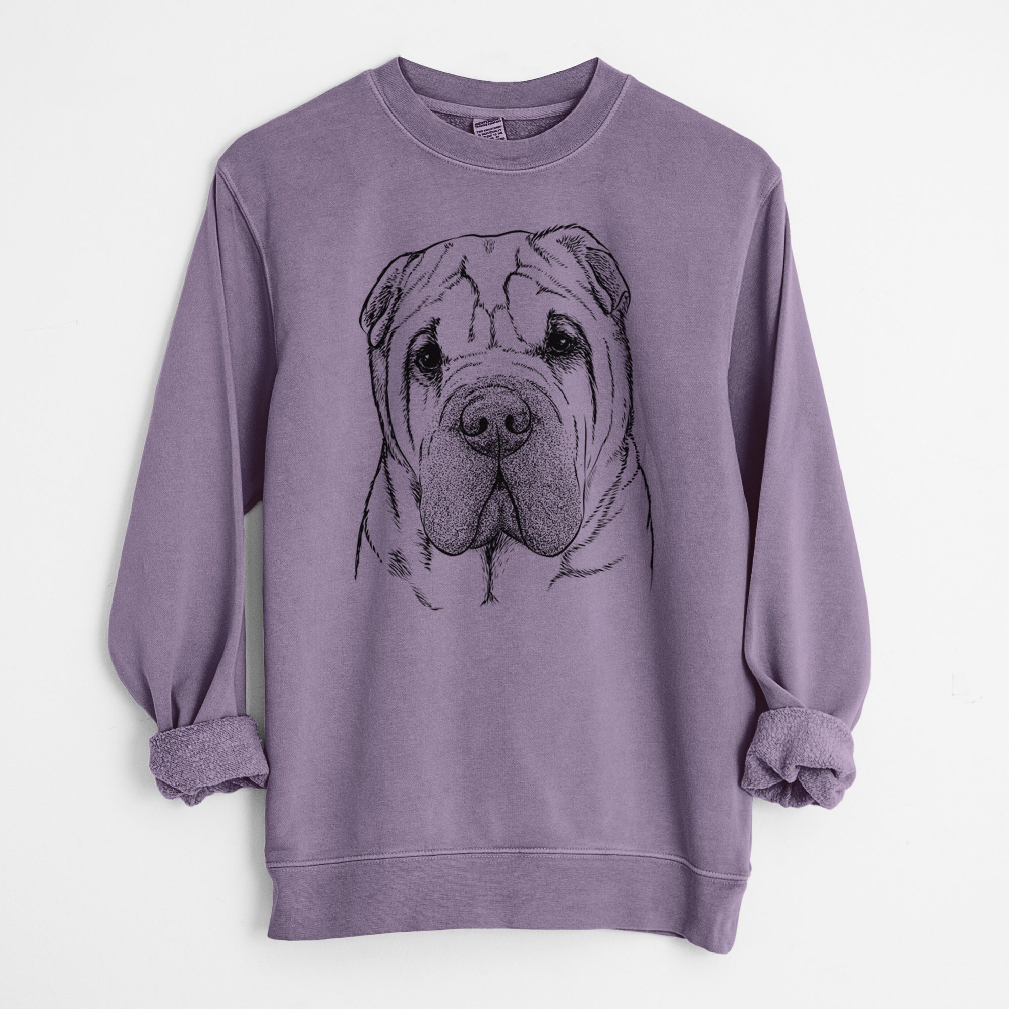 Bare Lilly the Shar Pei - Unisex Pigment Dyed Crew Sweatshirt