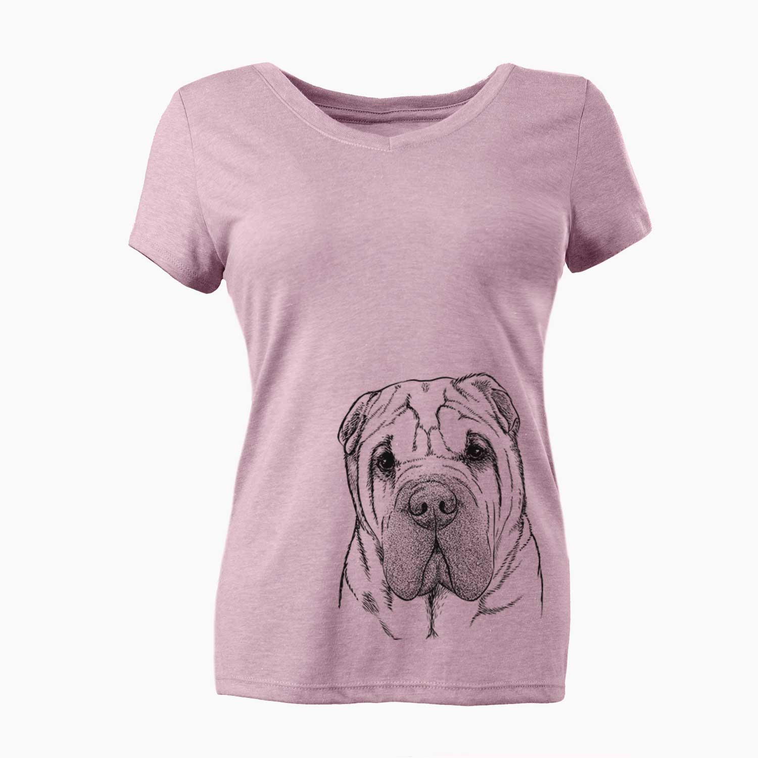 Bare Lilly the Shar Pei - Women's V-neck Shirt
