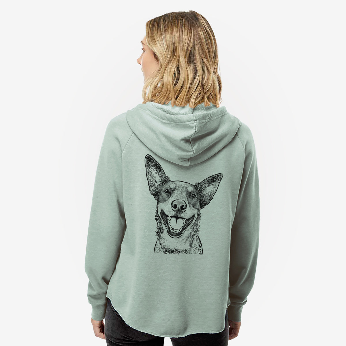 Lily the Australian Cattle Dog - Women's Cali Wave Zip-Up Sweatshirt