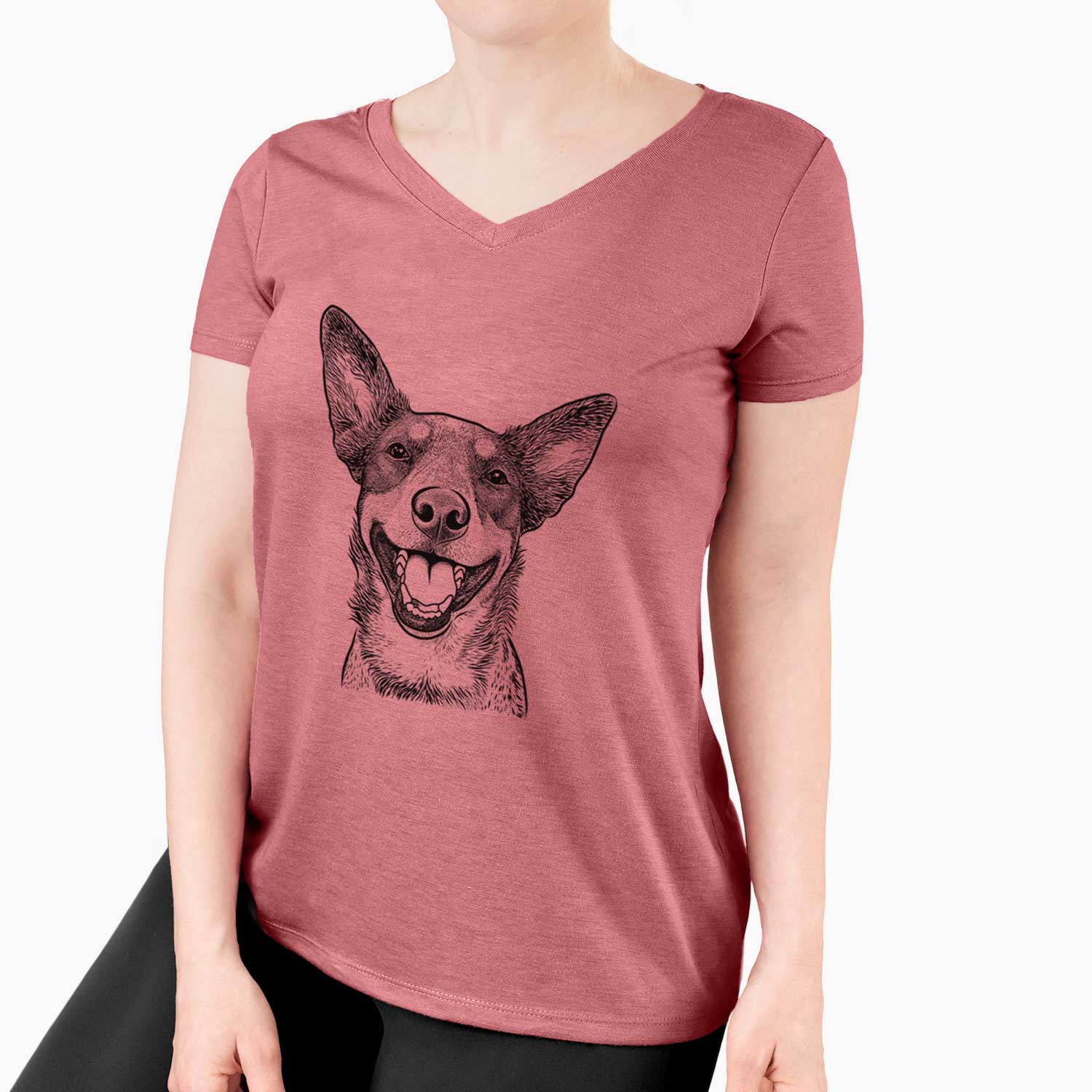 Bare Lily the Australian Cattle Dog - Women's V-neck Shirt