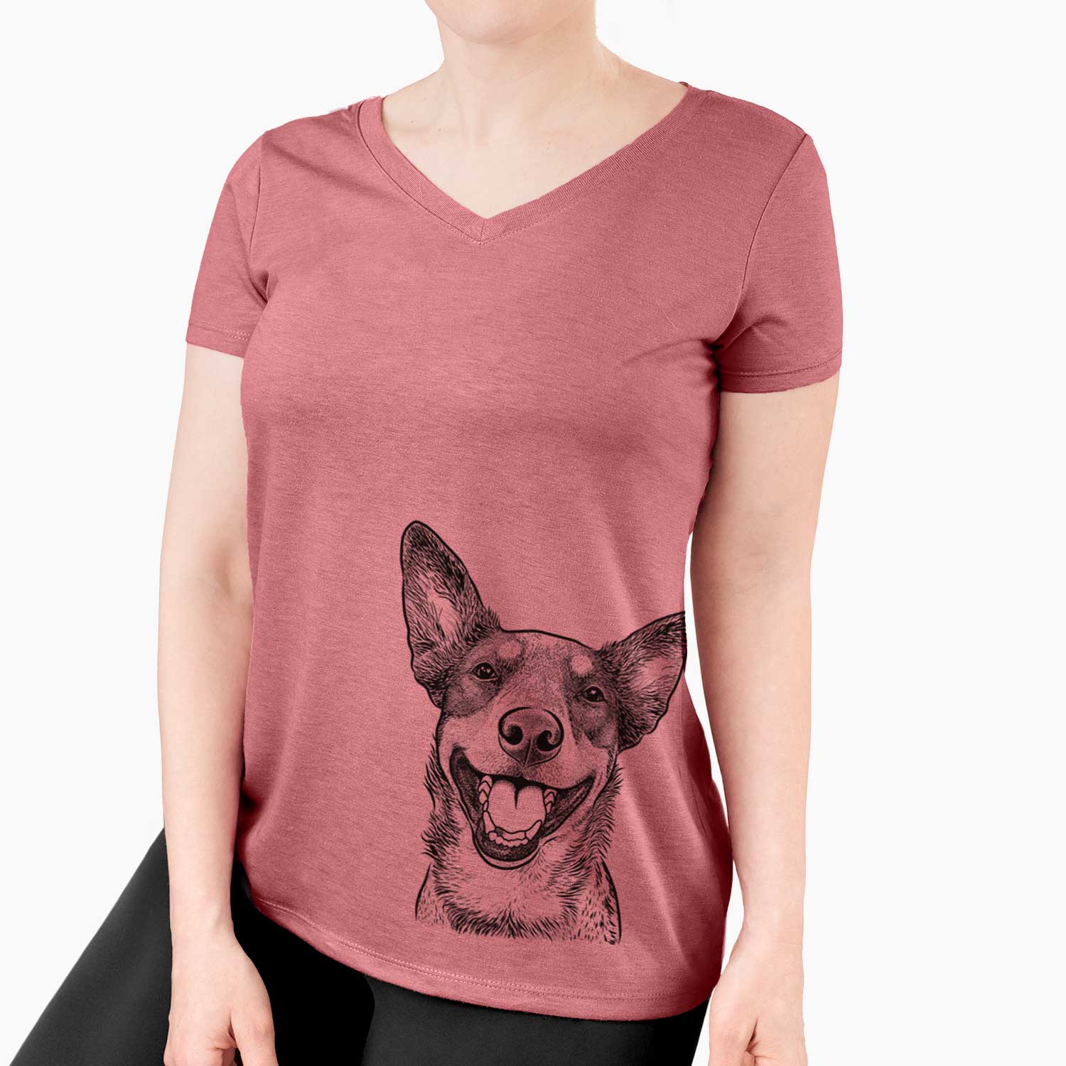 Lily the Australian Cattle Dog - Women's V-neck Shirt