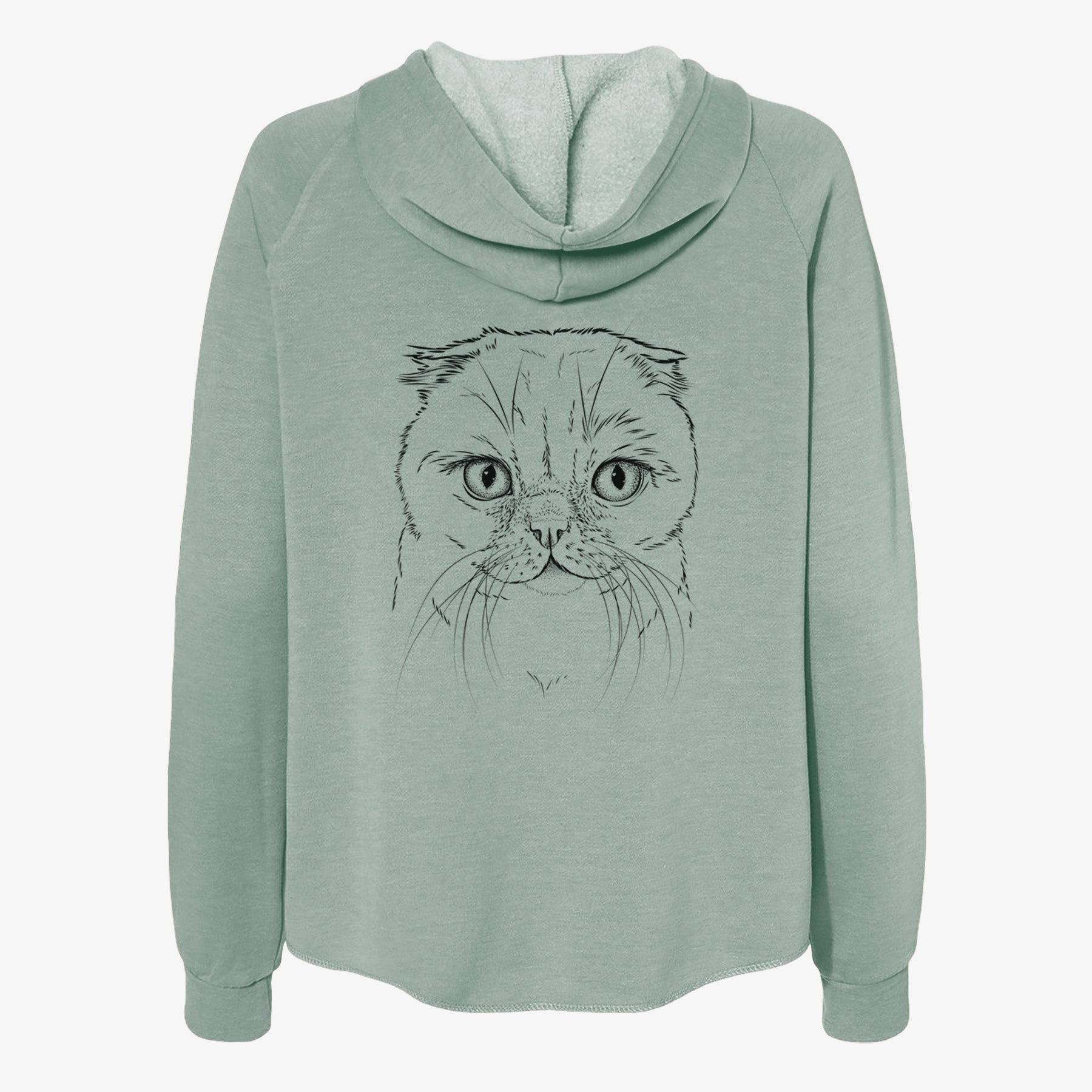Lina the Exotic Fold Cat - Women's Cali Wave Zip-Up Sweatshirt