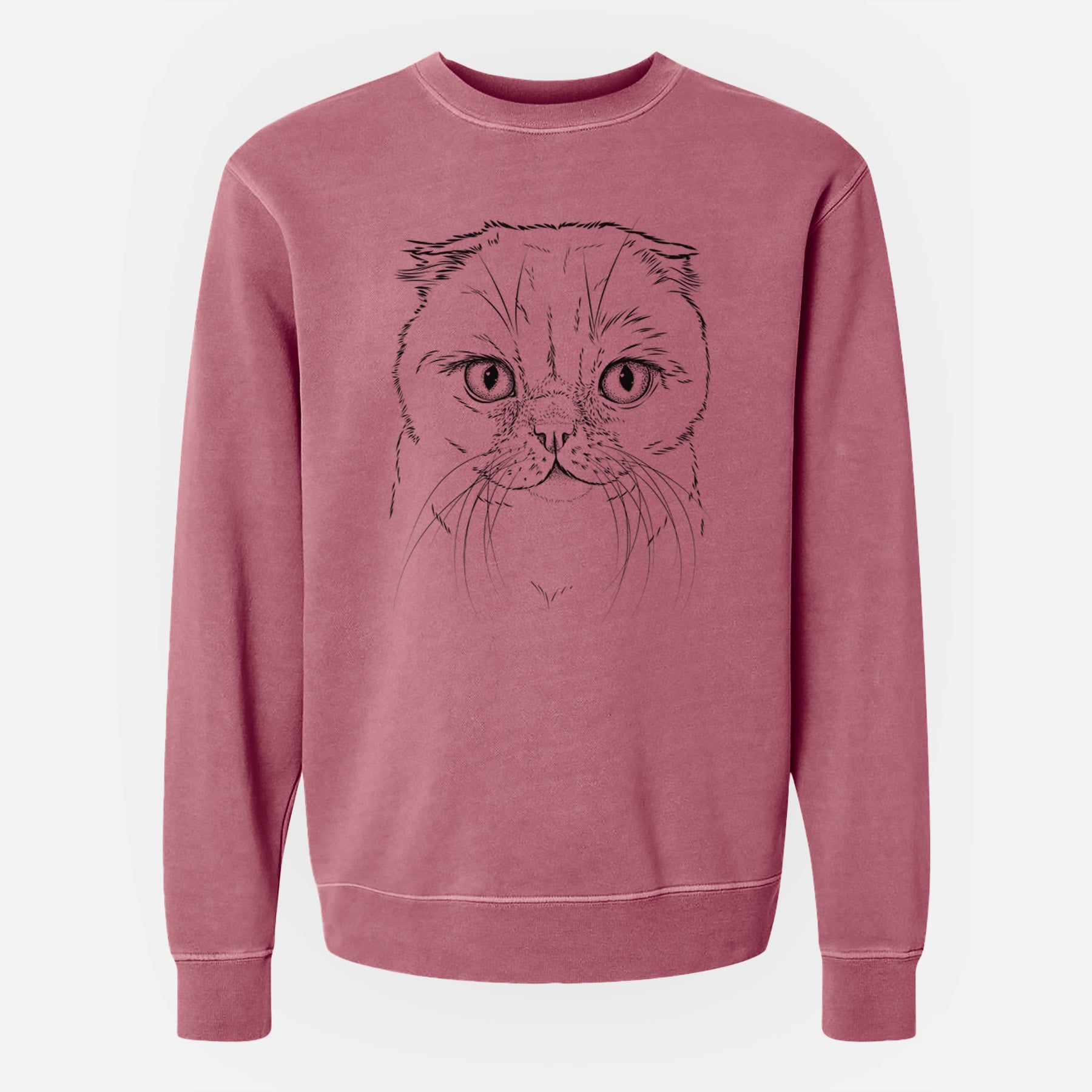 Bare Lina the Exotic Fold Cat - Unisex Pigment Dyed Crew Sweatshirt