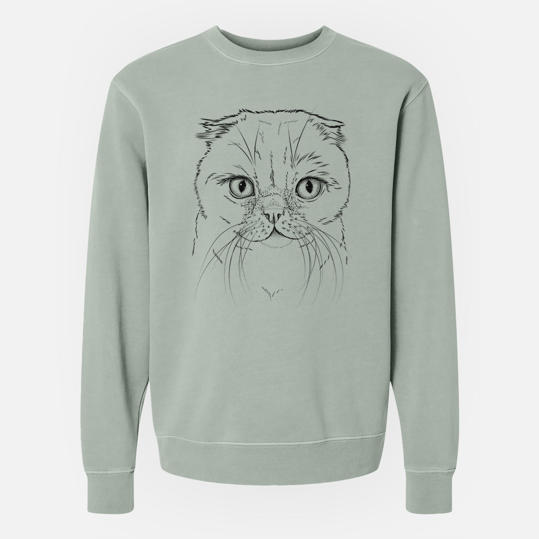 Bare Lina the Exotic Fold Cat - Unisex Pigment Dyed Crew Sweatshirt