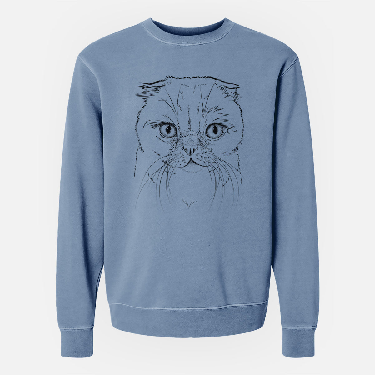 Bare Lina the Exotic Fold Cat - Unisex Pigment Dyed Crew Sweatshirt