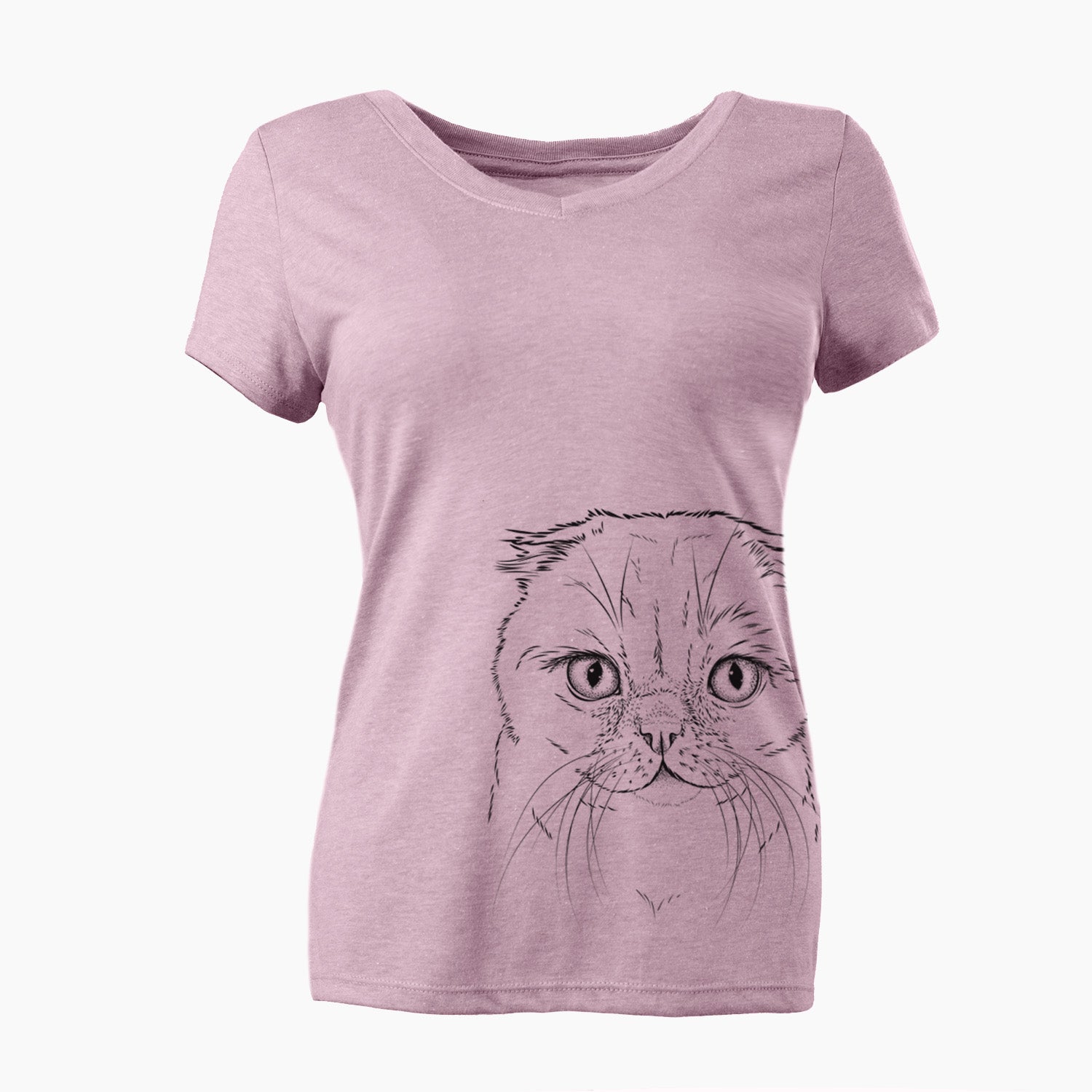 Bare Lina the Exotic Fold Cat - Women's V-neck Shirt