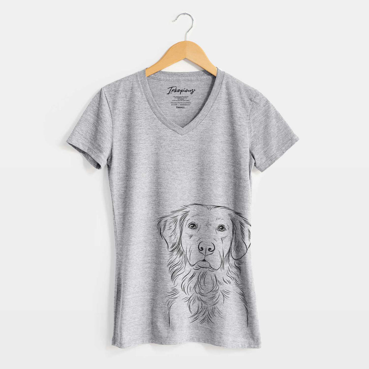 Bare Linden the Golden Retriever - Women's V-neck Shirt