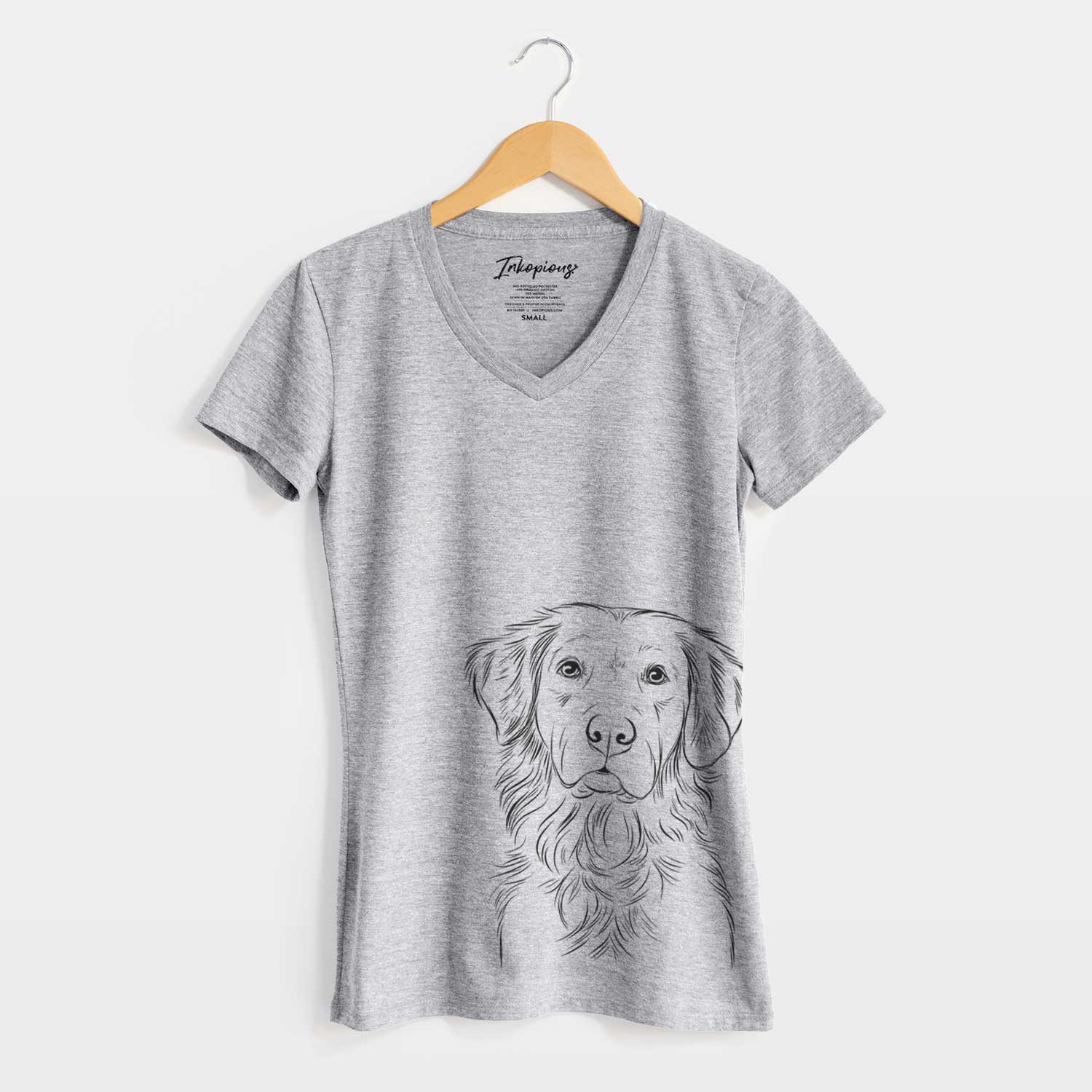 Bare Linden the Golden Retriever - Women's V-neck Shirt