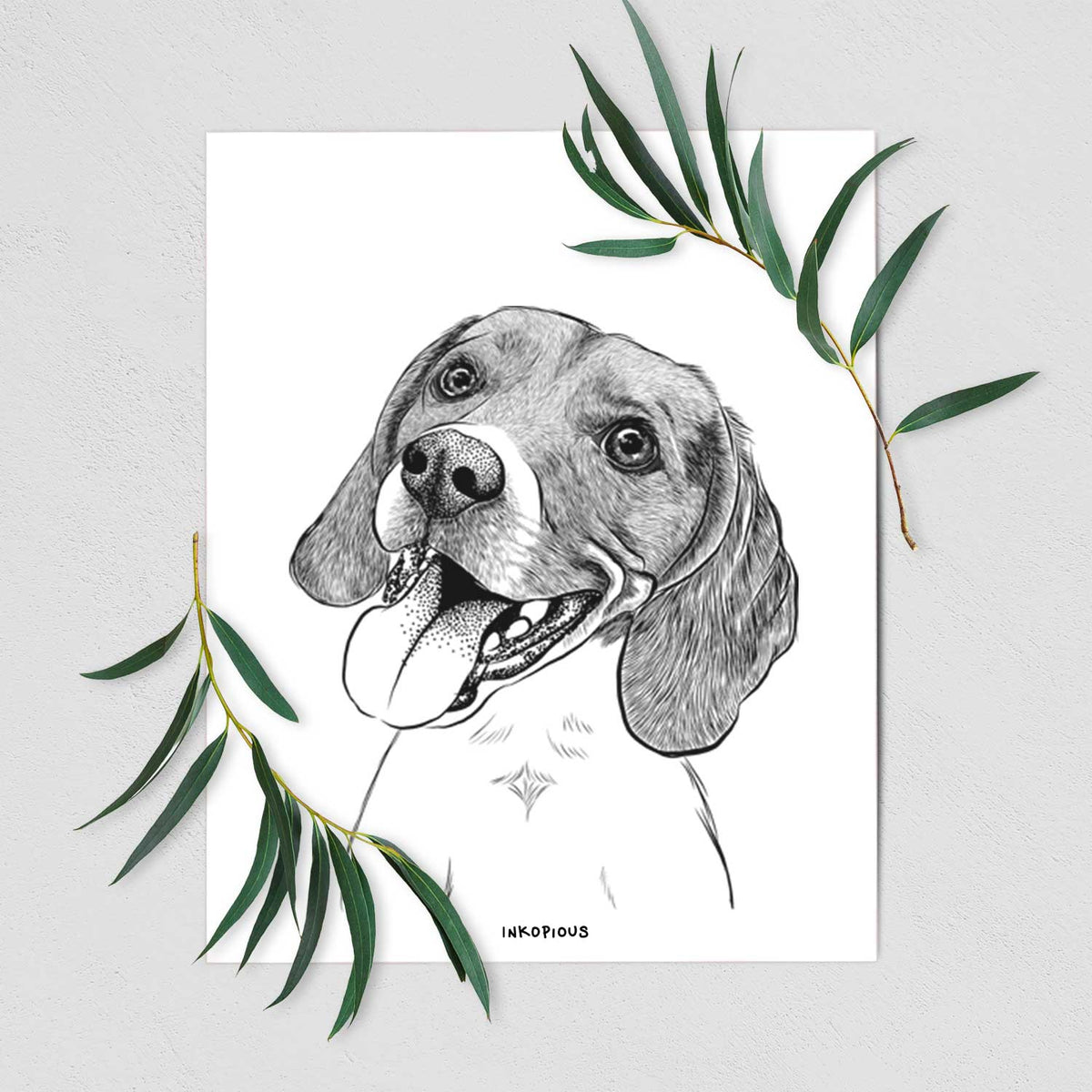 Little Bandit the Beagle Art Print