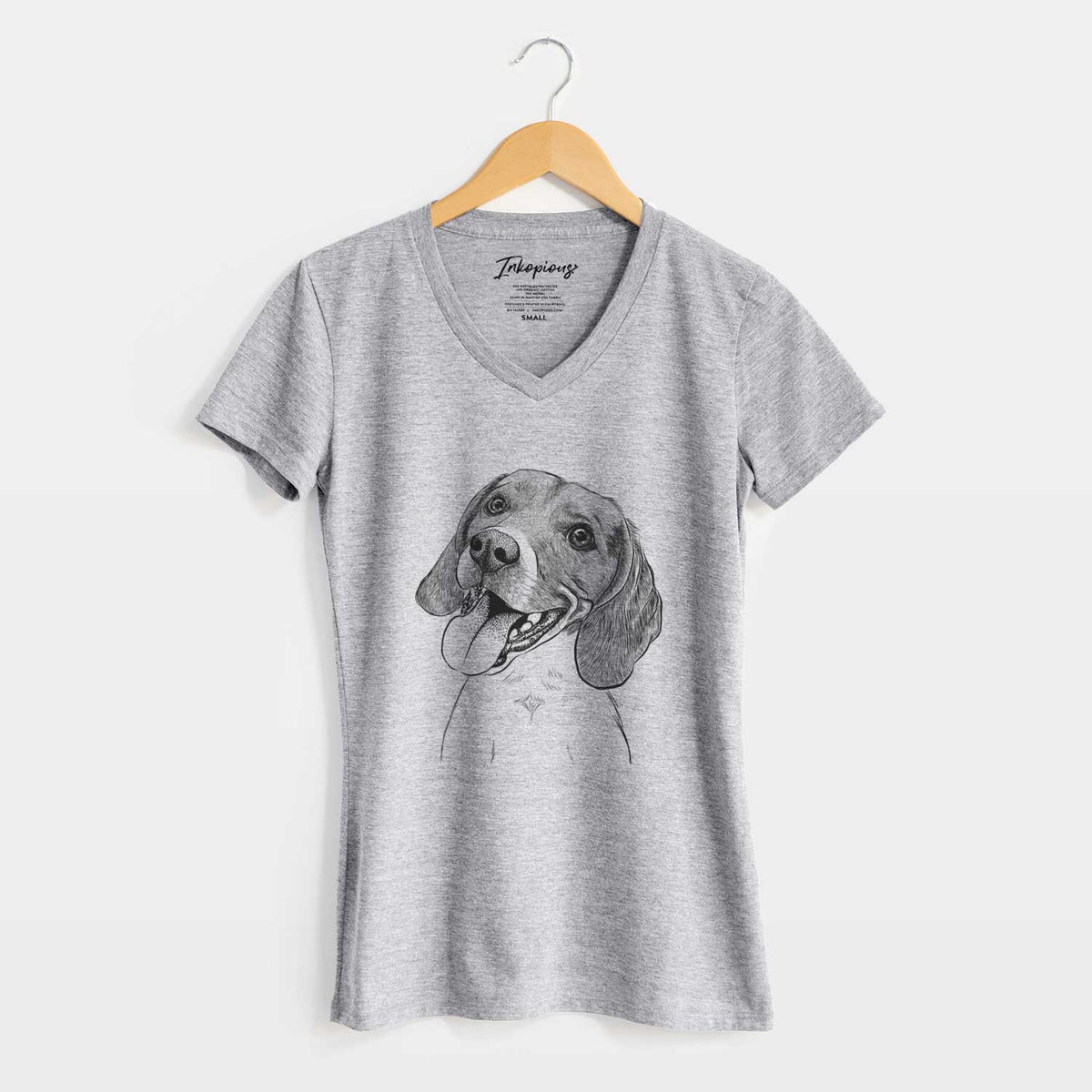 Bare Little Bandit the Beagle - Women's V-neck Shirt