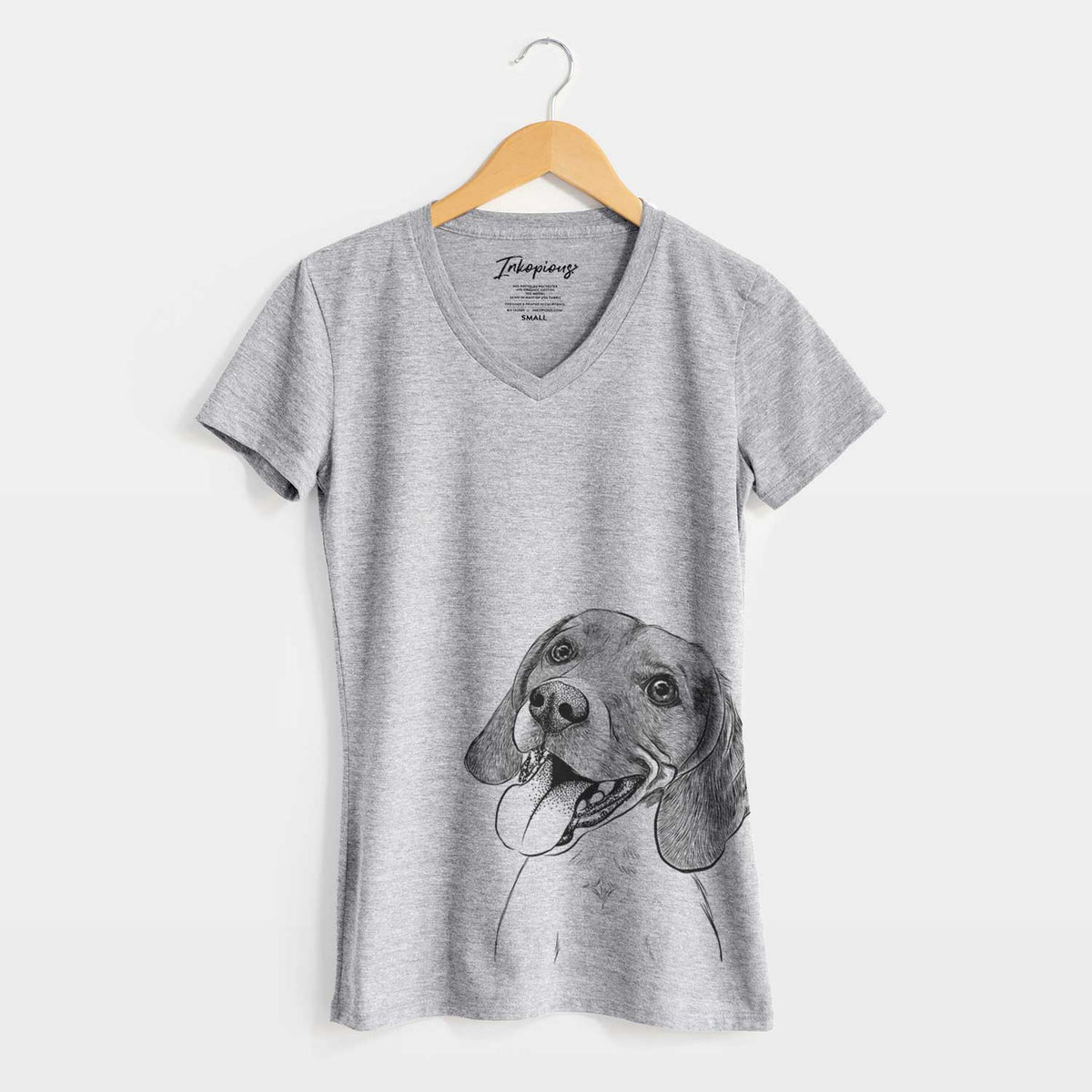 Bare Little Bandit the Beagle - Women's V-neck Shirt