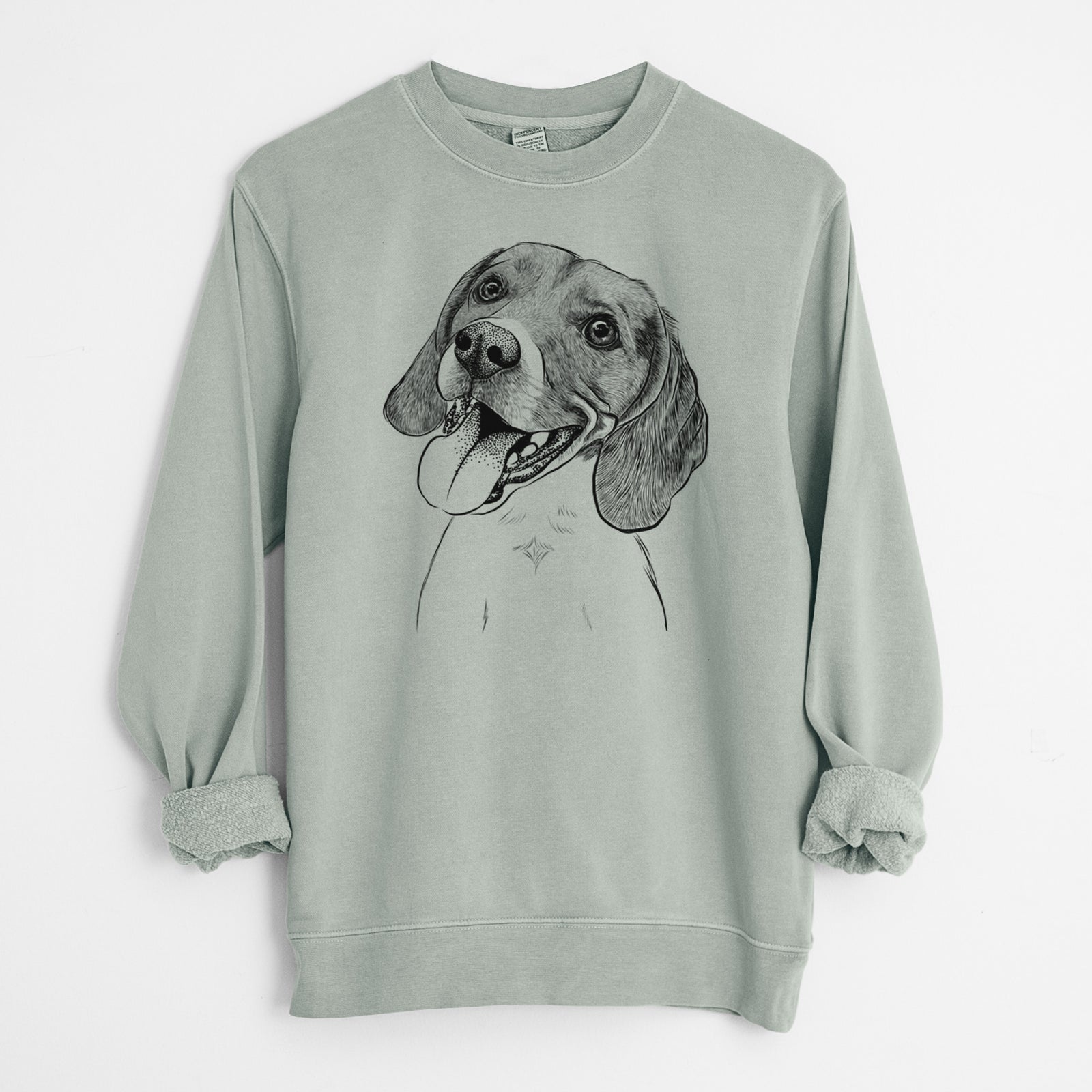 Bare Little Bandit the Beagle - Unisex Pigment Dyed Crew Sweatshirt
