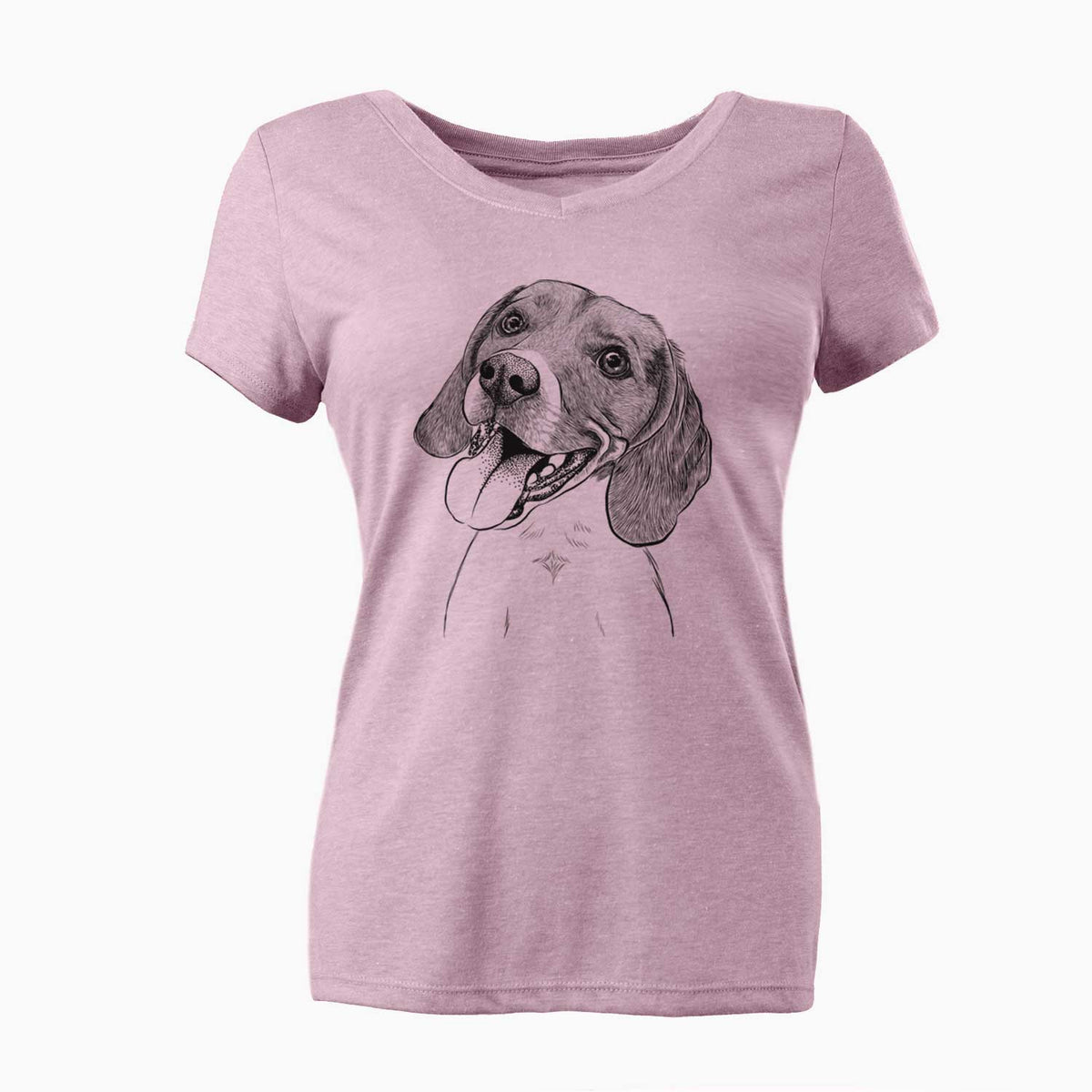 Bare Little Bandit the Beagle - Women's V-neck Shirt