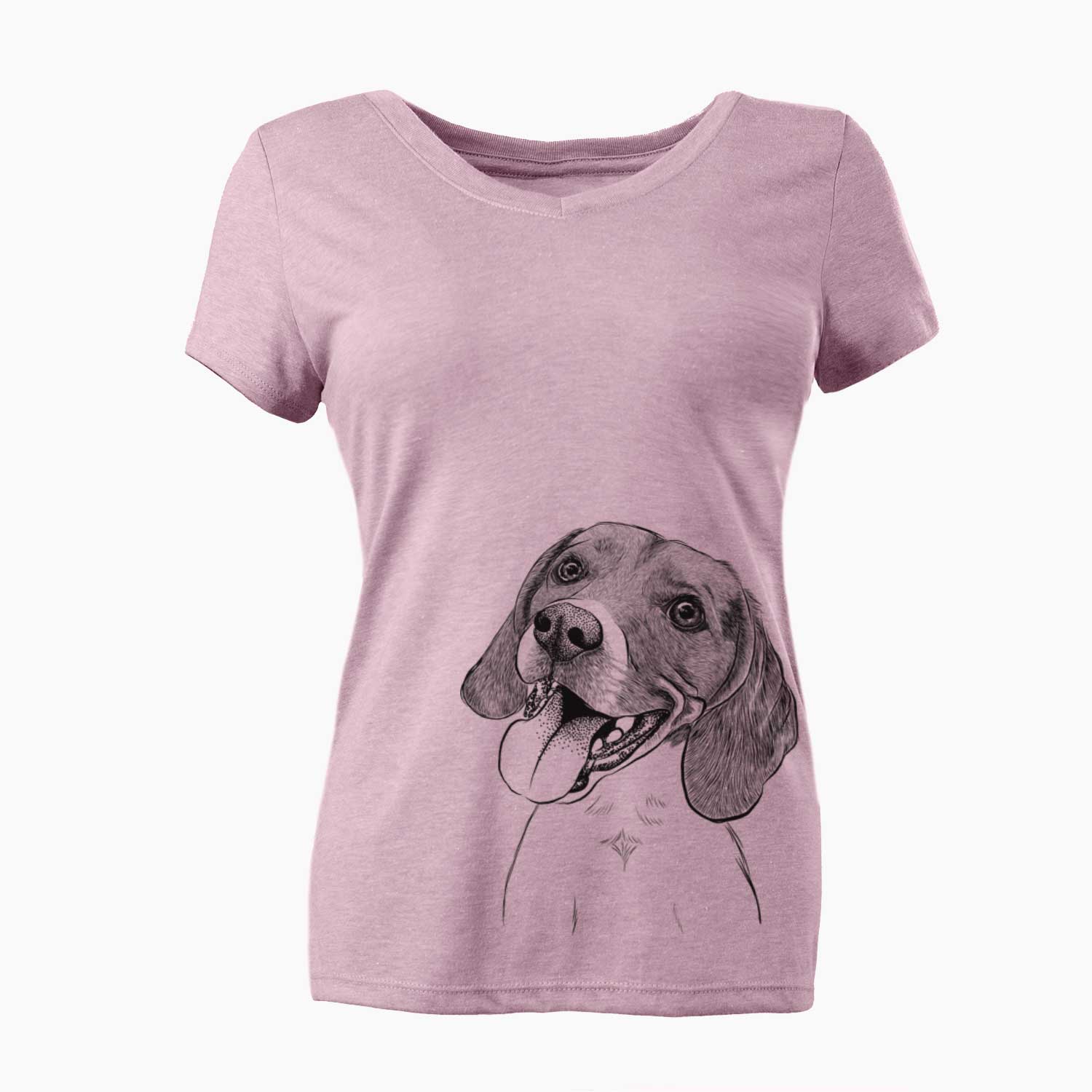 Bare Little Bandit the Beagle - Women's V-neck Shirt