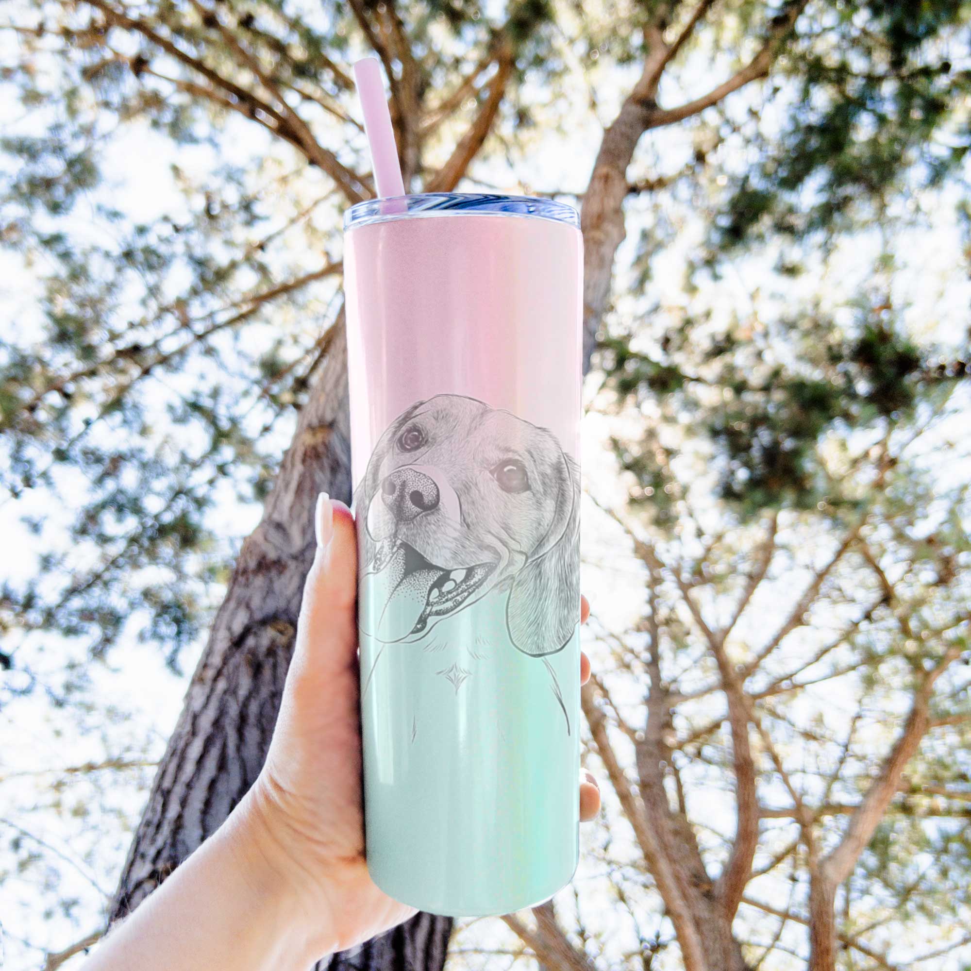 Little Bandit the Beagle - 20oz Skinny Tumbler