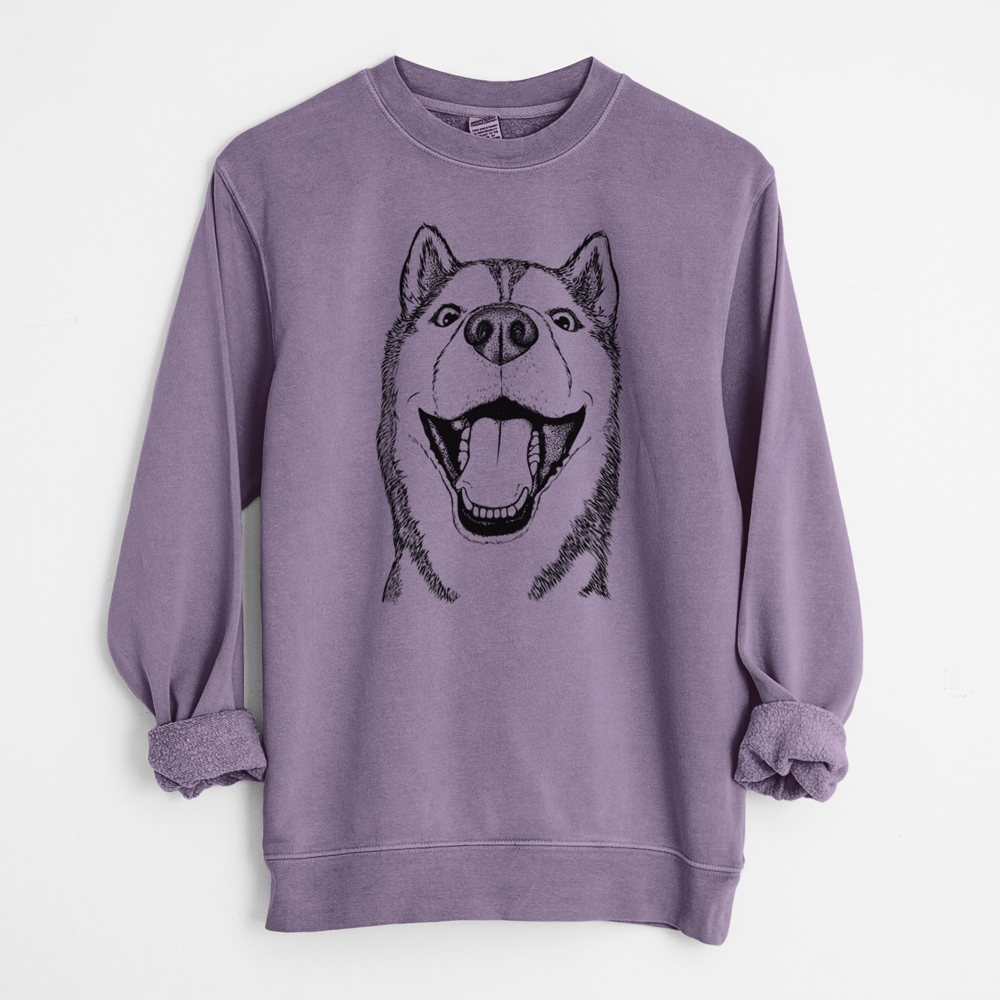 Bare Little Country the Siberian Husky - Unisex Pigment Dyed Crew Sweatshirt