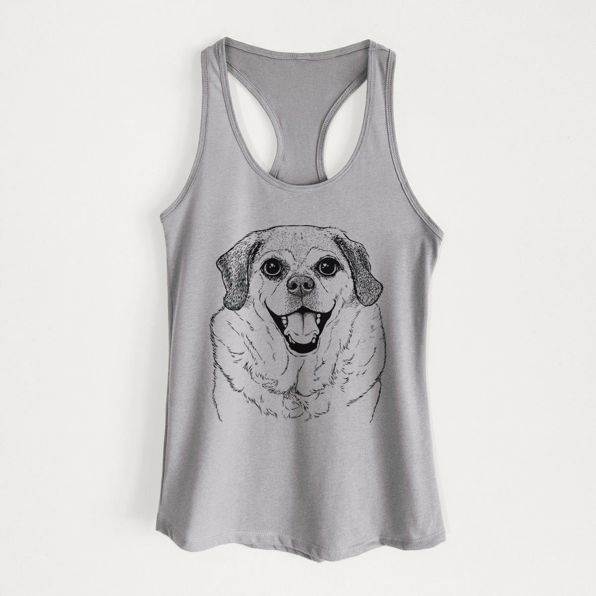 Little Man the Puggle - Women&#39;s Racerback Tanktop