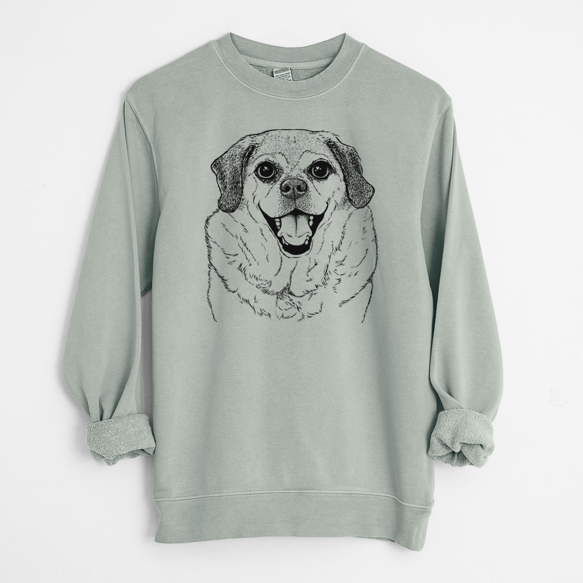 Bare Little Man the Puggle - Unisex Pigment Dyed Crew Sweatshirt