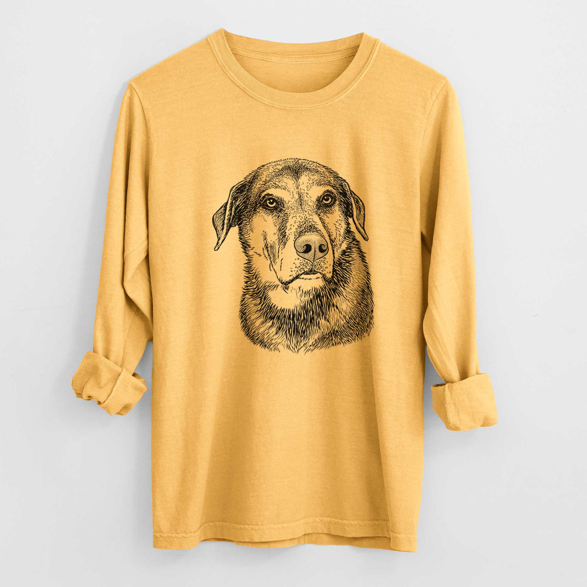 Bare Lobo the Shepherd Mix - Heavyweight 100% Cotton Long Sleeve