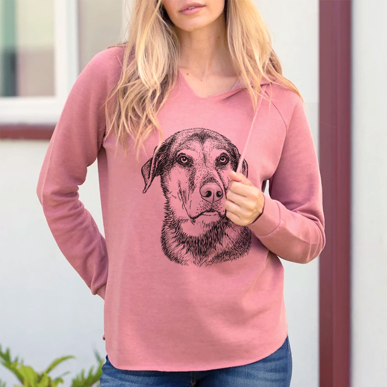 Bare Lobo the Shepherd Mix - Cali Wave Hooded Sweatshirt