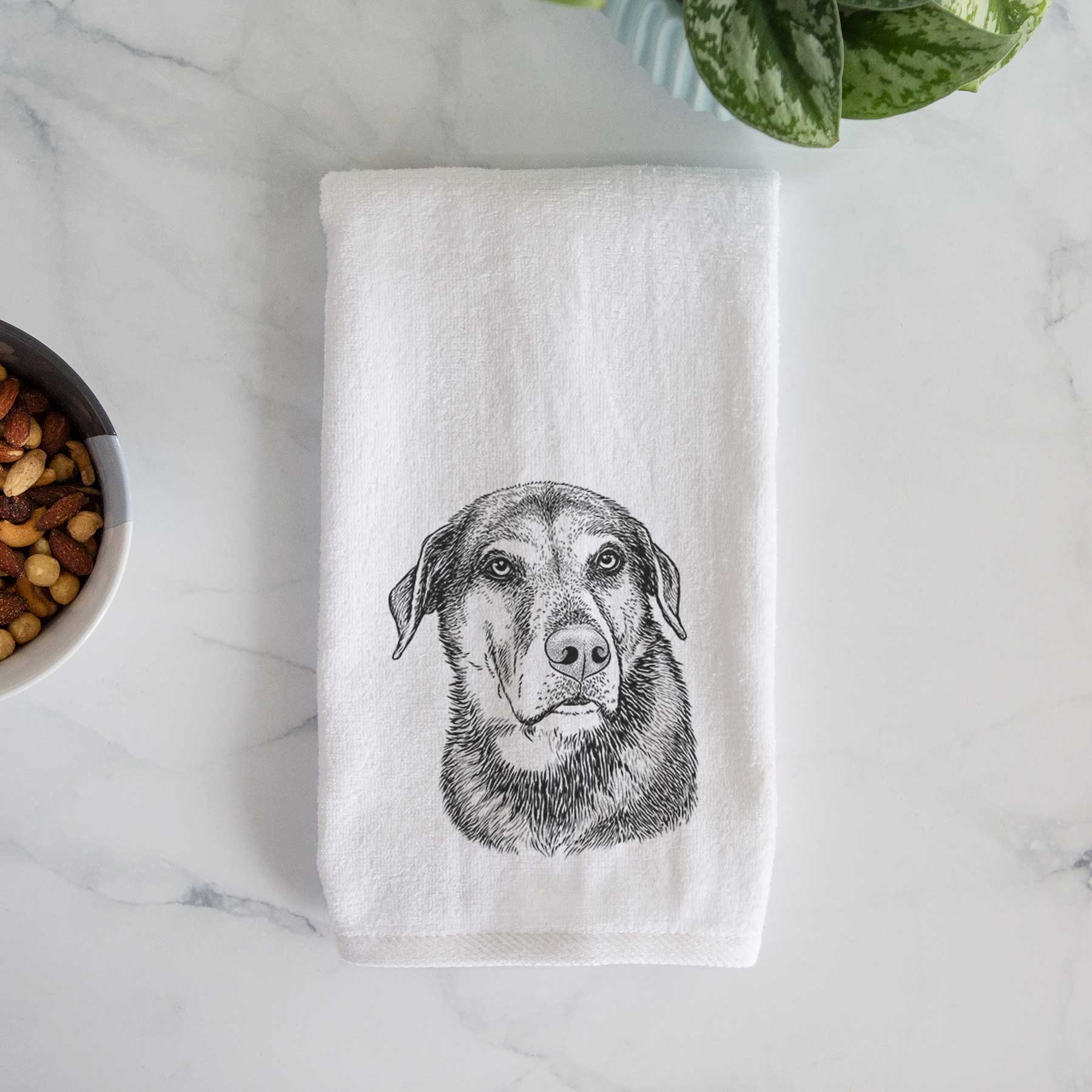 Lobo the Shepherd Mix Decorative Hand Towel