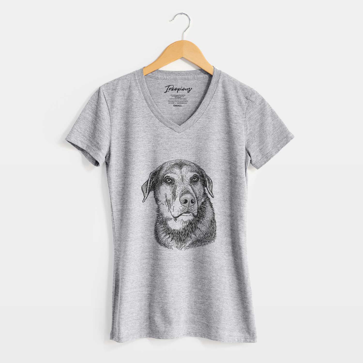 Bare Lobo the Shepherd Mix - Women's V-neck Shirt