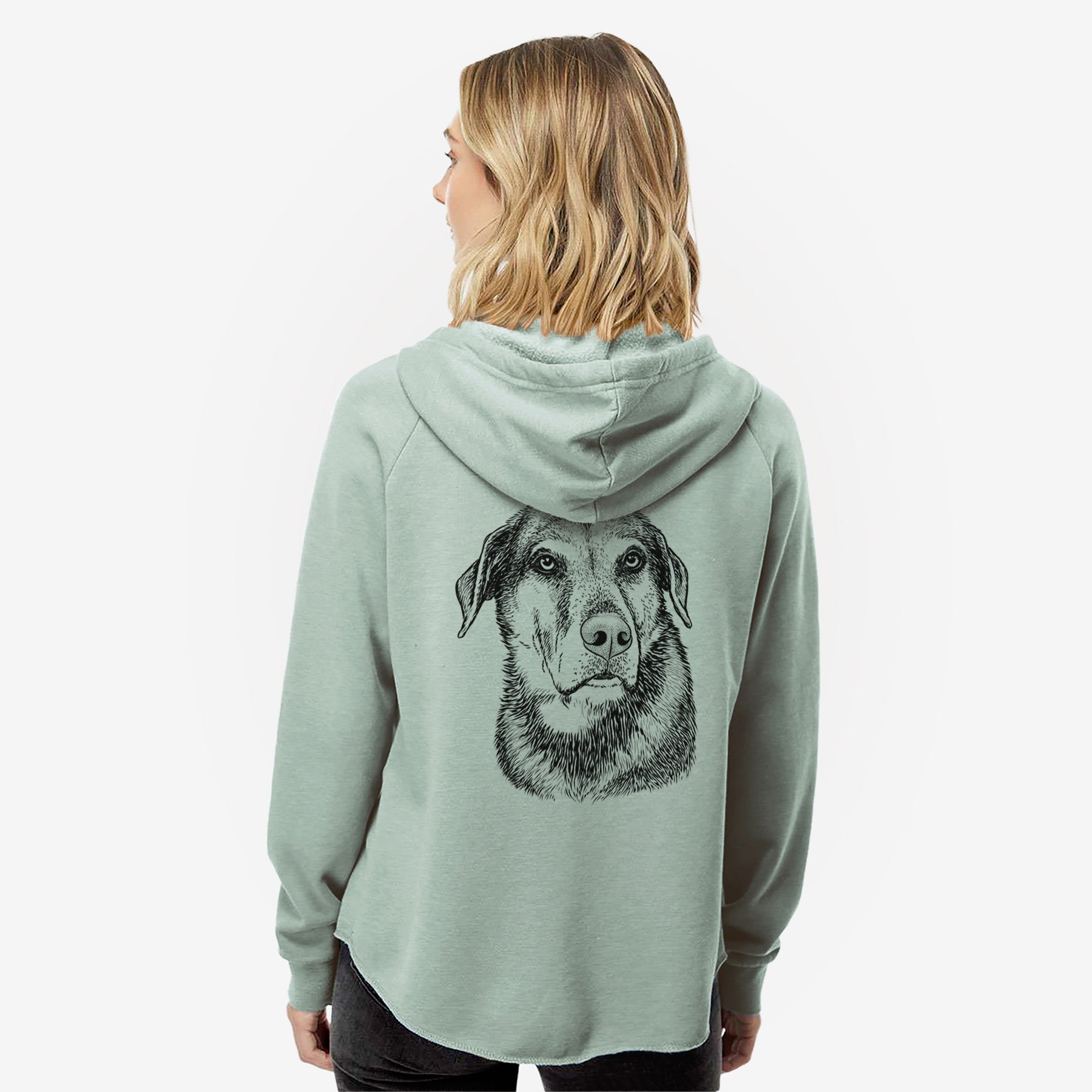 Lobo the Shepherd Mix - Women's Cali Wave Zip-Up Sweatshirt