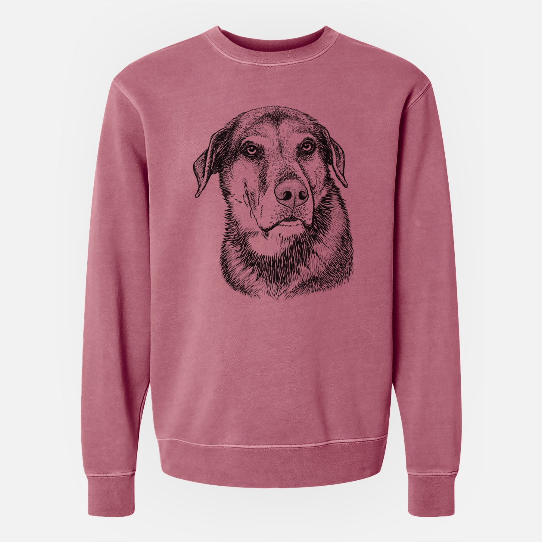 Bare Lobo the Shepherd Mix - Unisex Pigment Dyed Crew Sweatshirt