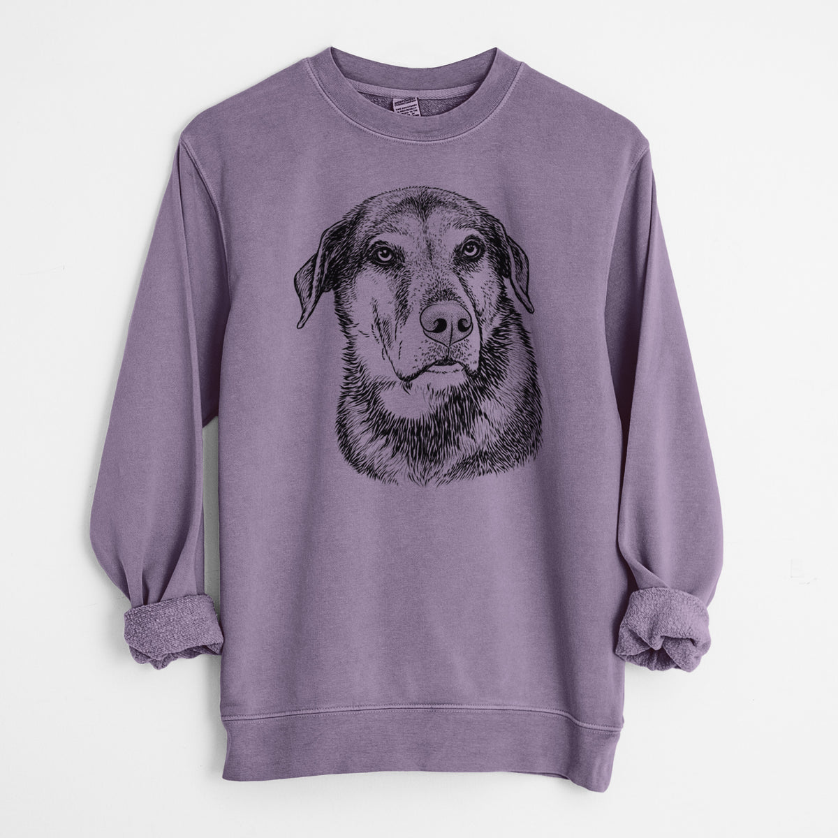 Bare Lobo the Shepherd Mix - Unisex Pigment Dyed Crew Sweatshirt