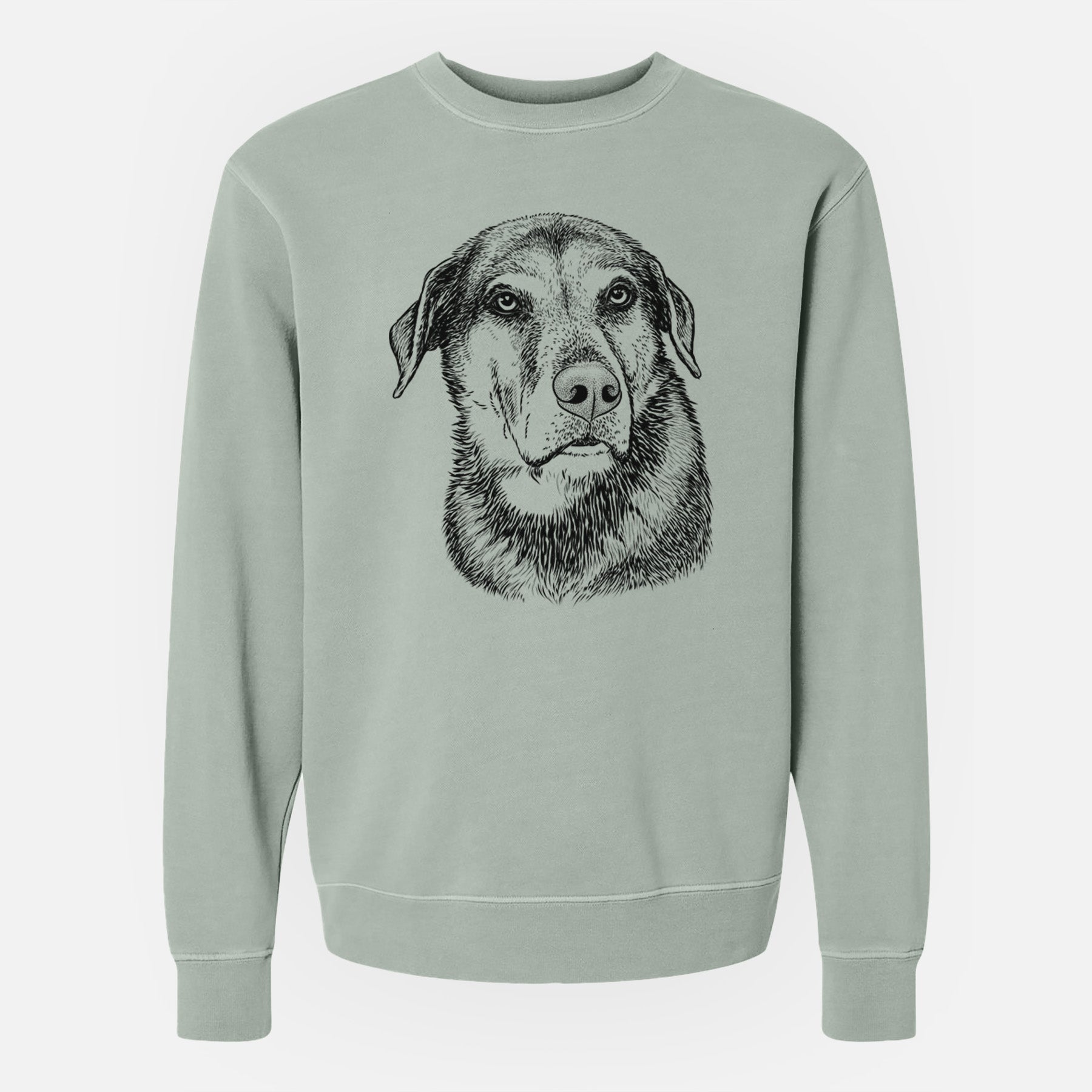 Bare Lobo the Shepherd Mix - Unisex Pigment Dyed Crew Sweatshirt