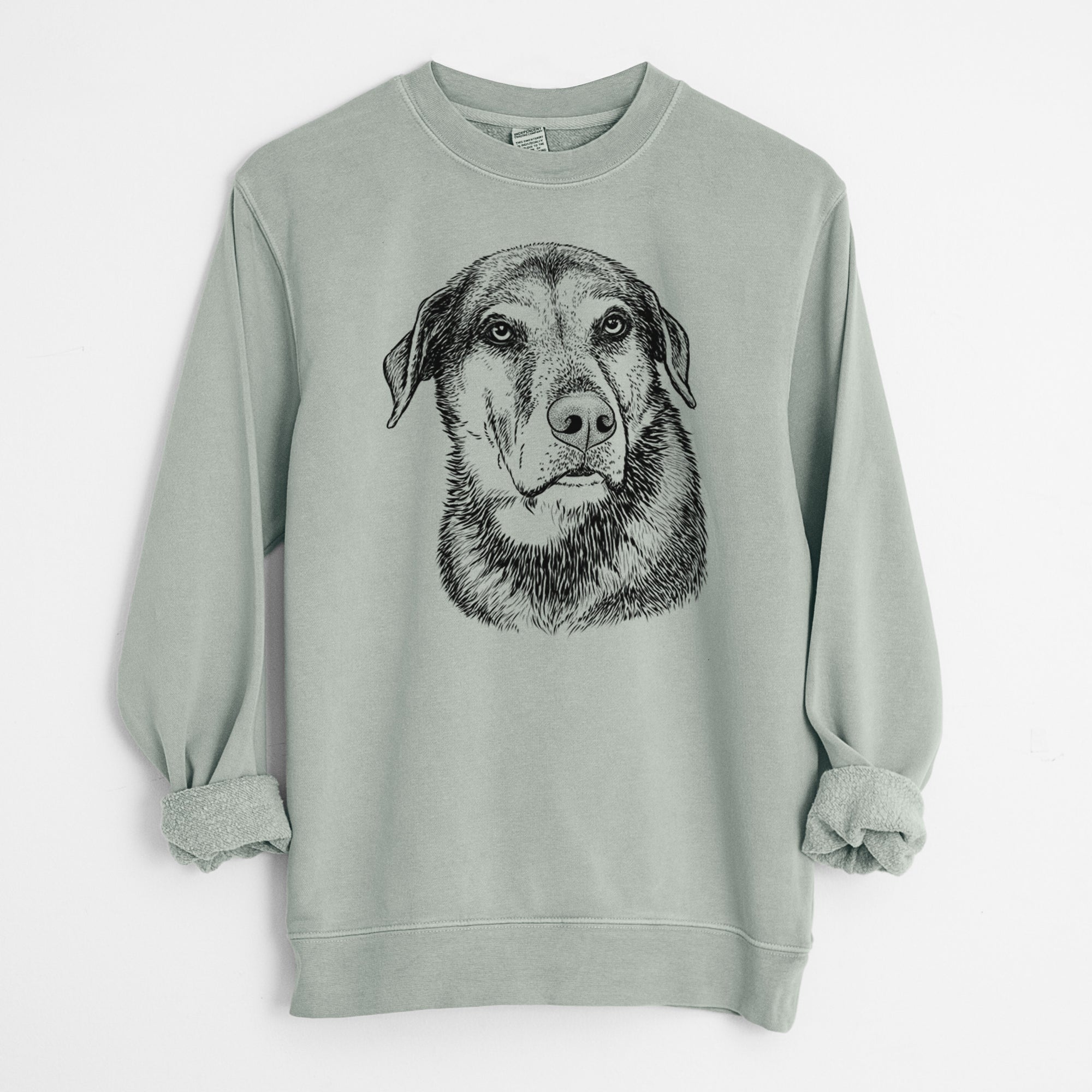 Bare Lobo the Shepherd Mix - Unisex Pigment Dyed Crew Sweatshirt