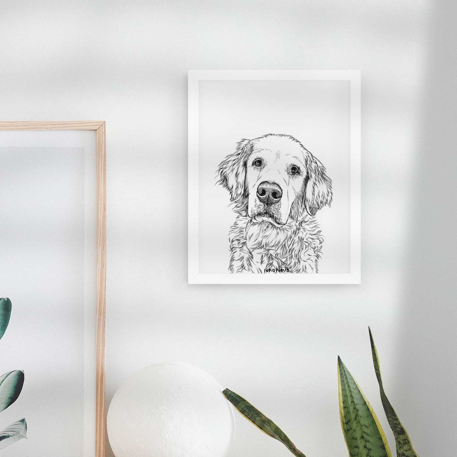 Loganator the Golden Retriever Art Print