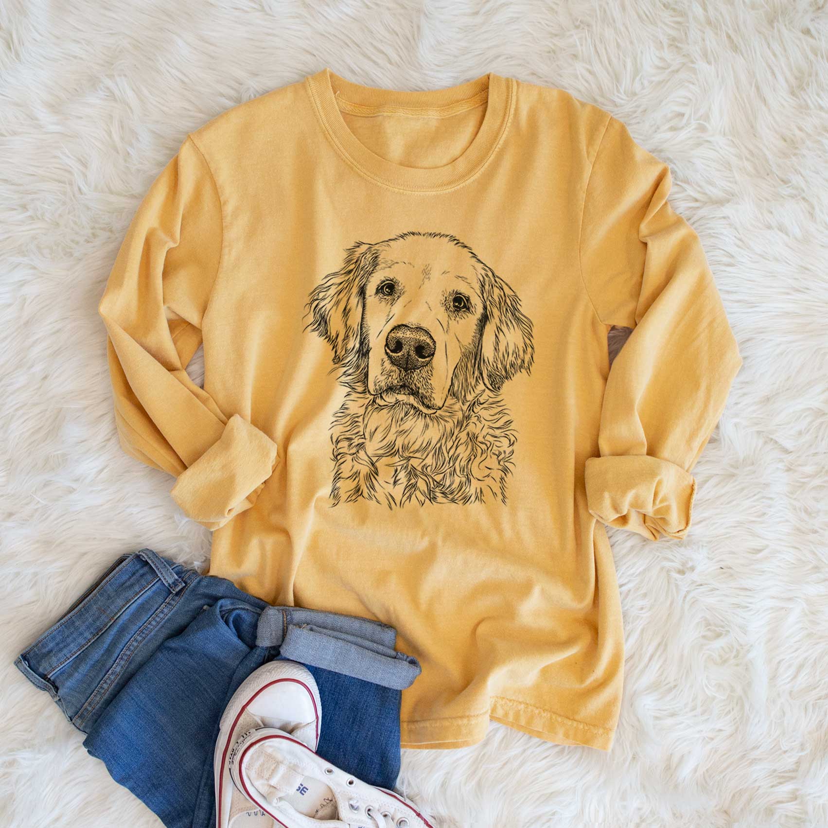 Bare Loganator the Golden Retriever - Heavyweight 100% Cotton Long Sleeve