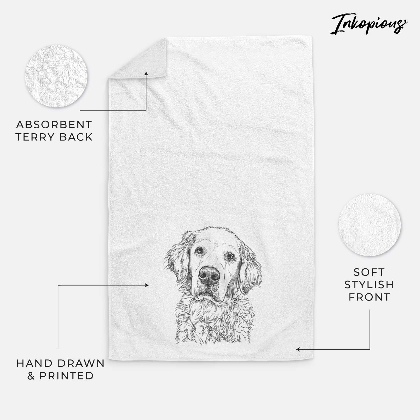 Loganator the Golden Retriever Decorative Hand Towel