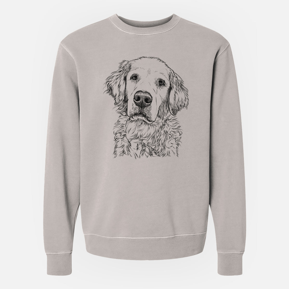 Bare Loganator the Golden Retriever - Unisex Pigment Dyed Crew Sweatshirt