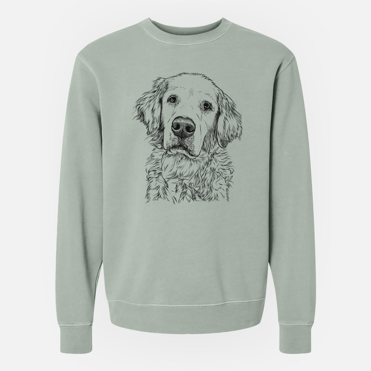 Bare Loganator the Golden Retriever - Unisex Pigment Dyed Crew Sweatshirt
