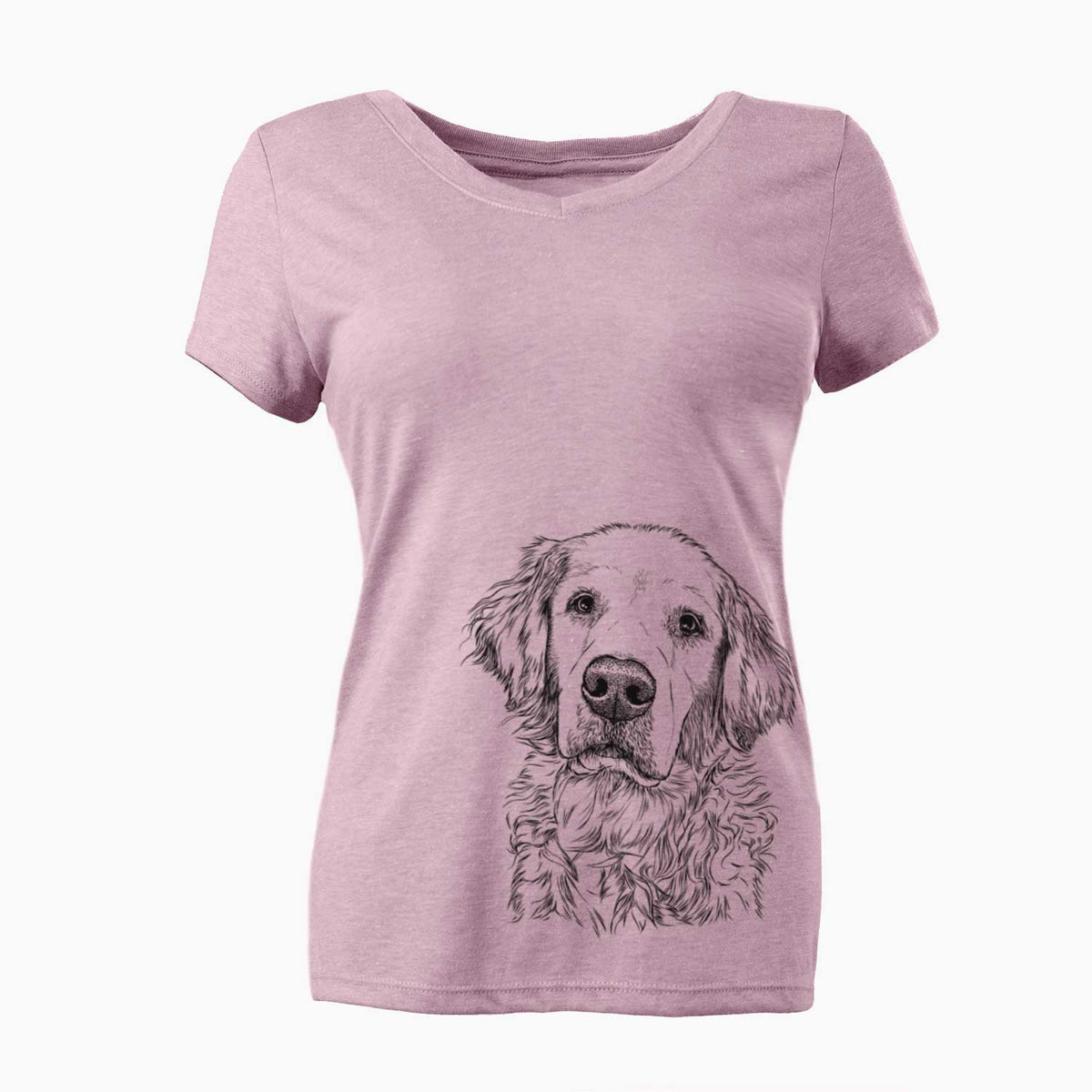 Bare Loganator the Golden Retriever - Women's V-neck Shirt