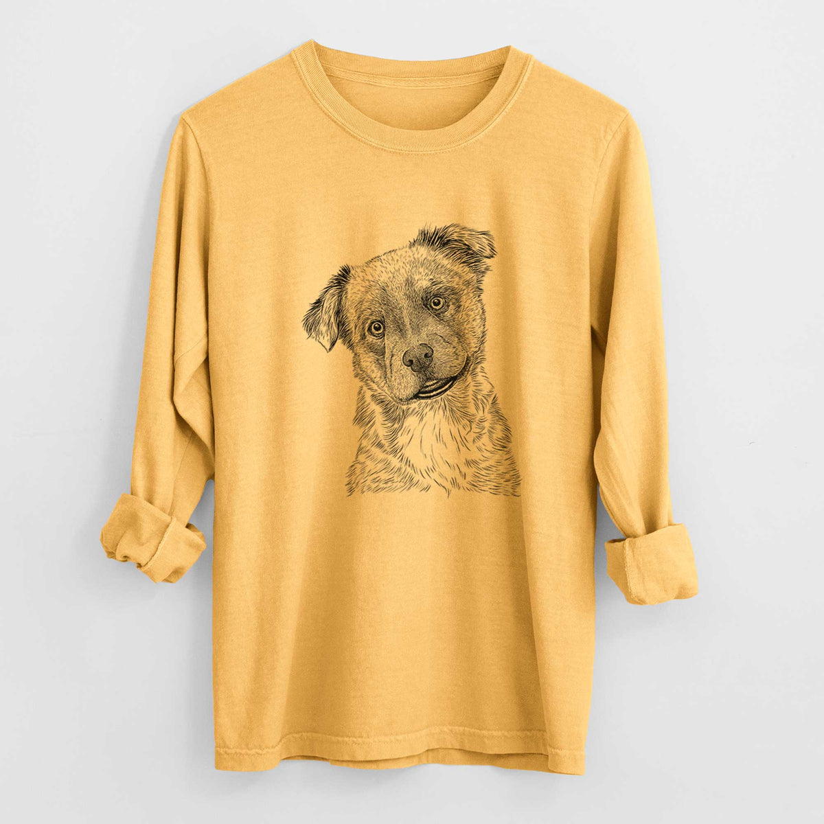Bare Loki Bear the Australian Cattle Dog Mix - Heavyweight 100% Cotton Long Sleeve