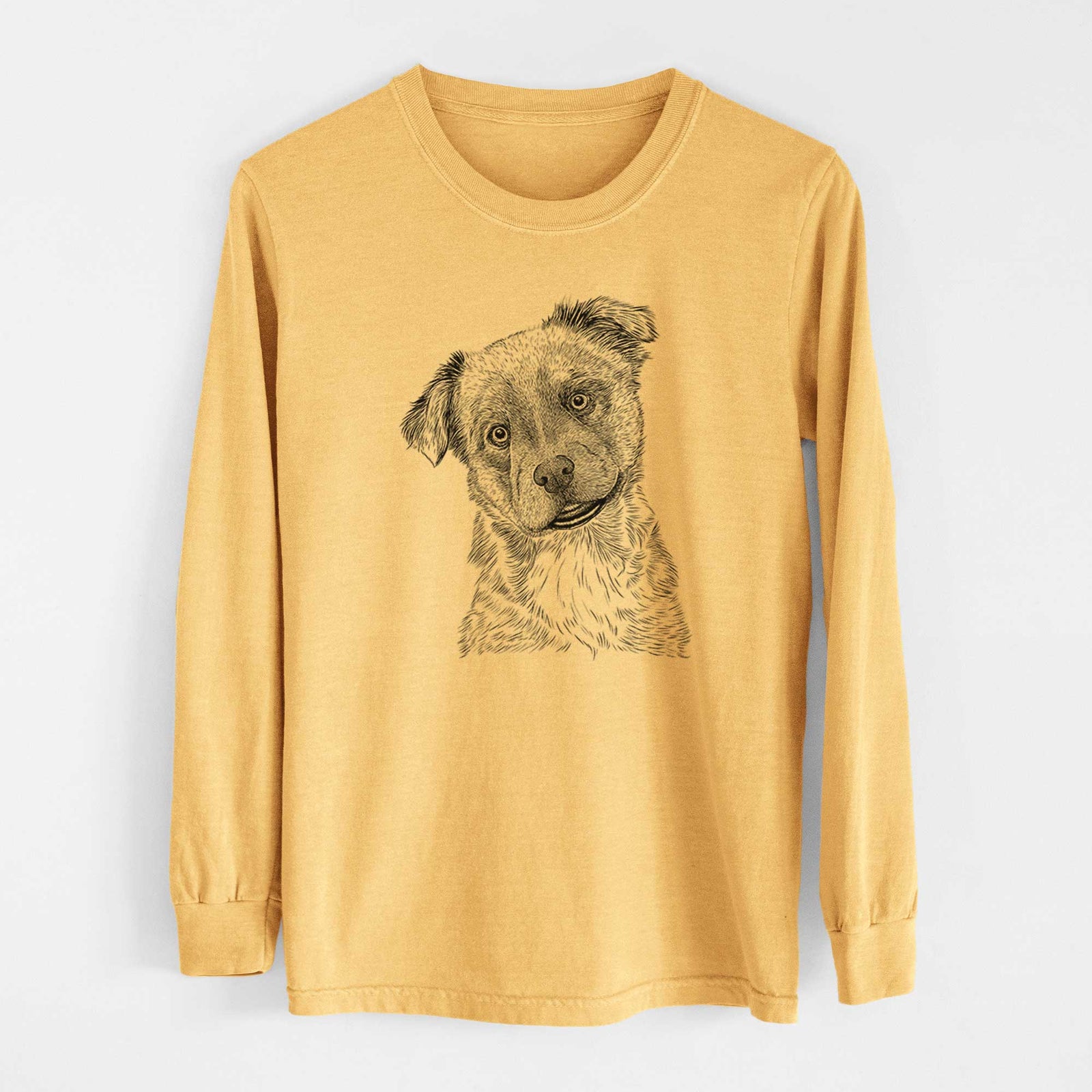 Bare Loki Bear the Australian Cattle Dog Mix - Heavyweight 100% Cotton Long Sleeve