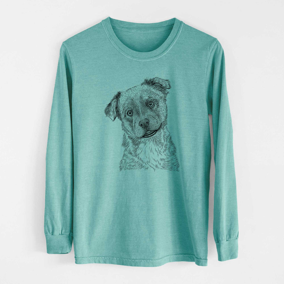 Bare Loki Bear the Australian Cattle Dog Mix - Heavyweight 100% Cotton Long Sleeve