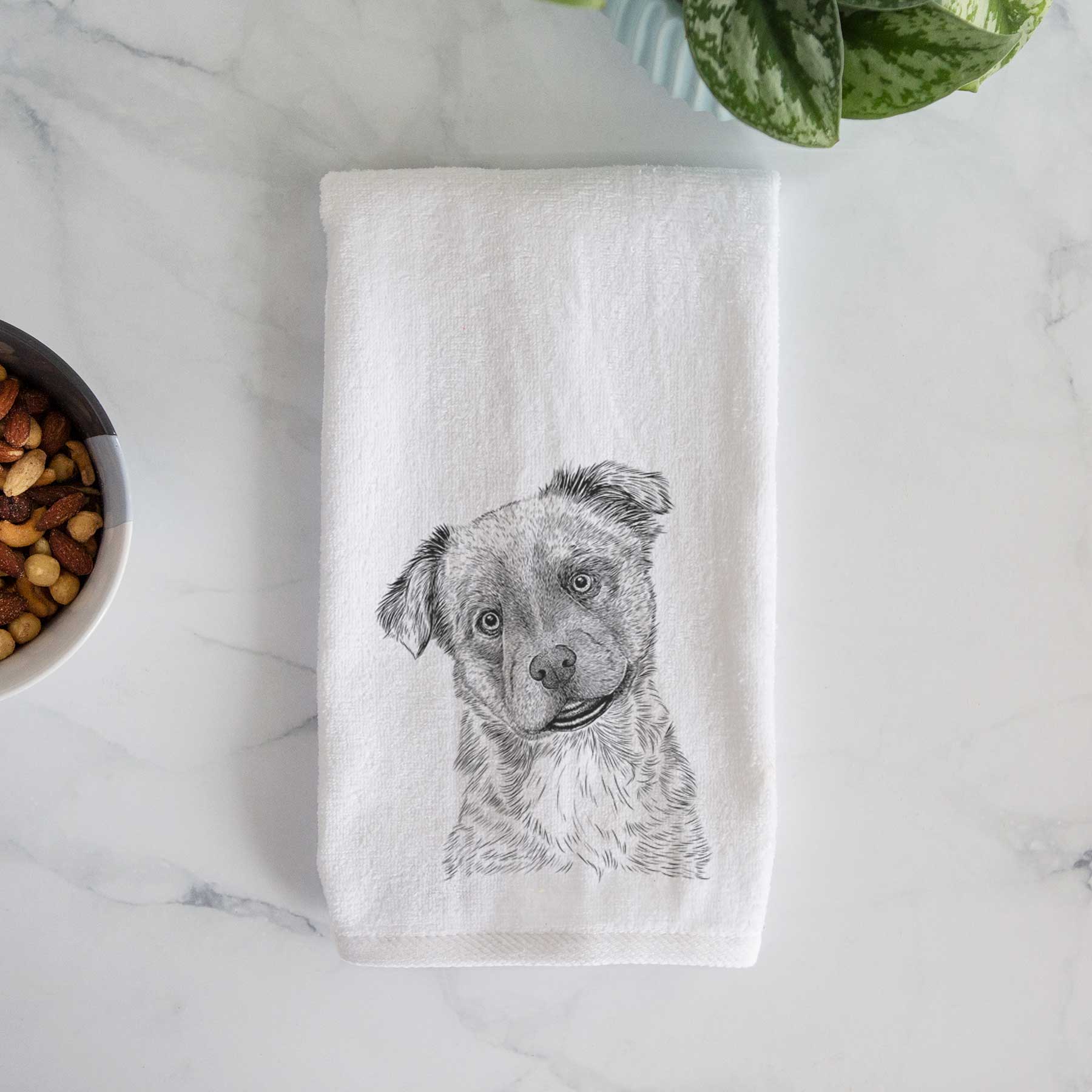 Loki Bear the Australian Cattle Dog Mix Decorative Hand Towel