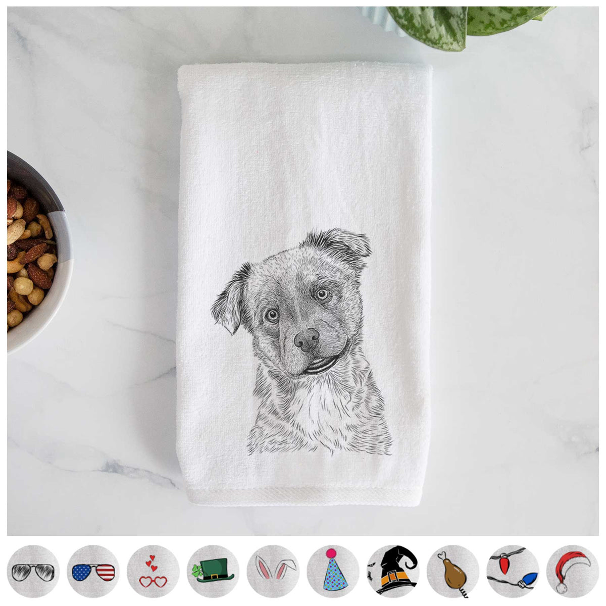 Loki Bear the Australian Cattle Dog Mix Decorative Hand Towel