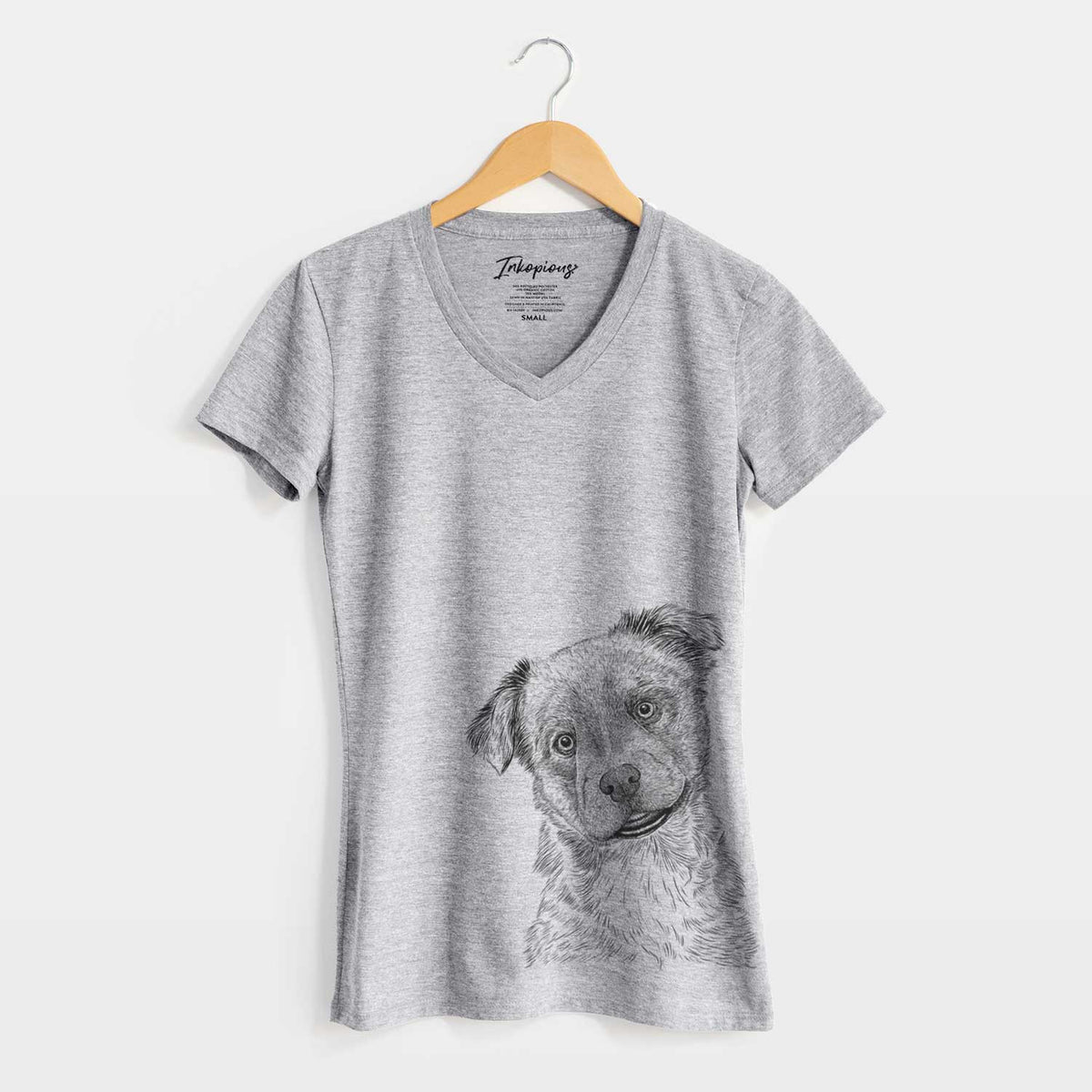 Bare Loki Bear the Australian Cattle Dog Mix - Women's V-neck Shirt
