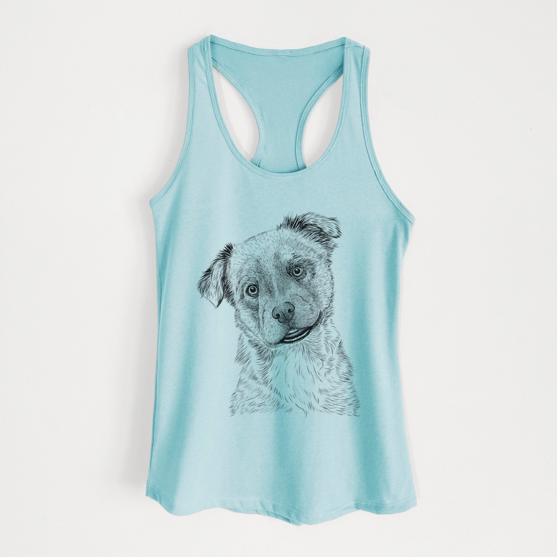 Loki Bear the Australian Cattle Dog Mix - Women's Racerback Tanktop